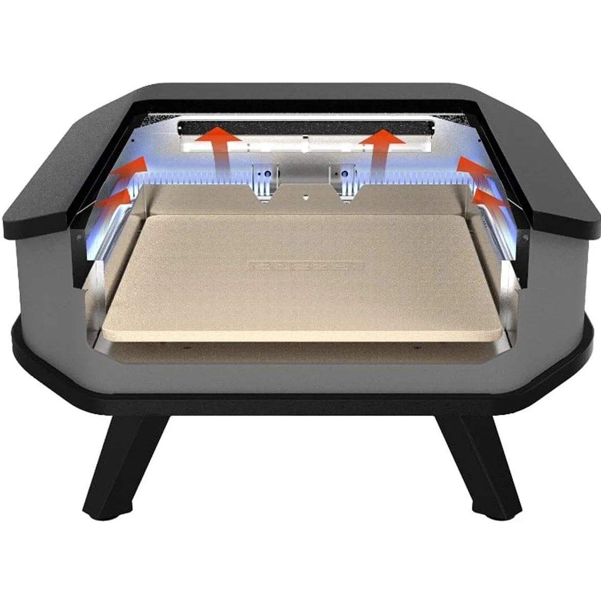 Millarco grill gazowy do pizzy XXL 17" 8 kW 400° 42,50 x 42,50 cm czarny