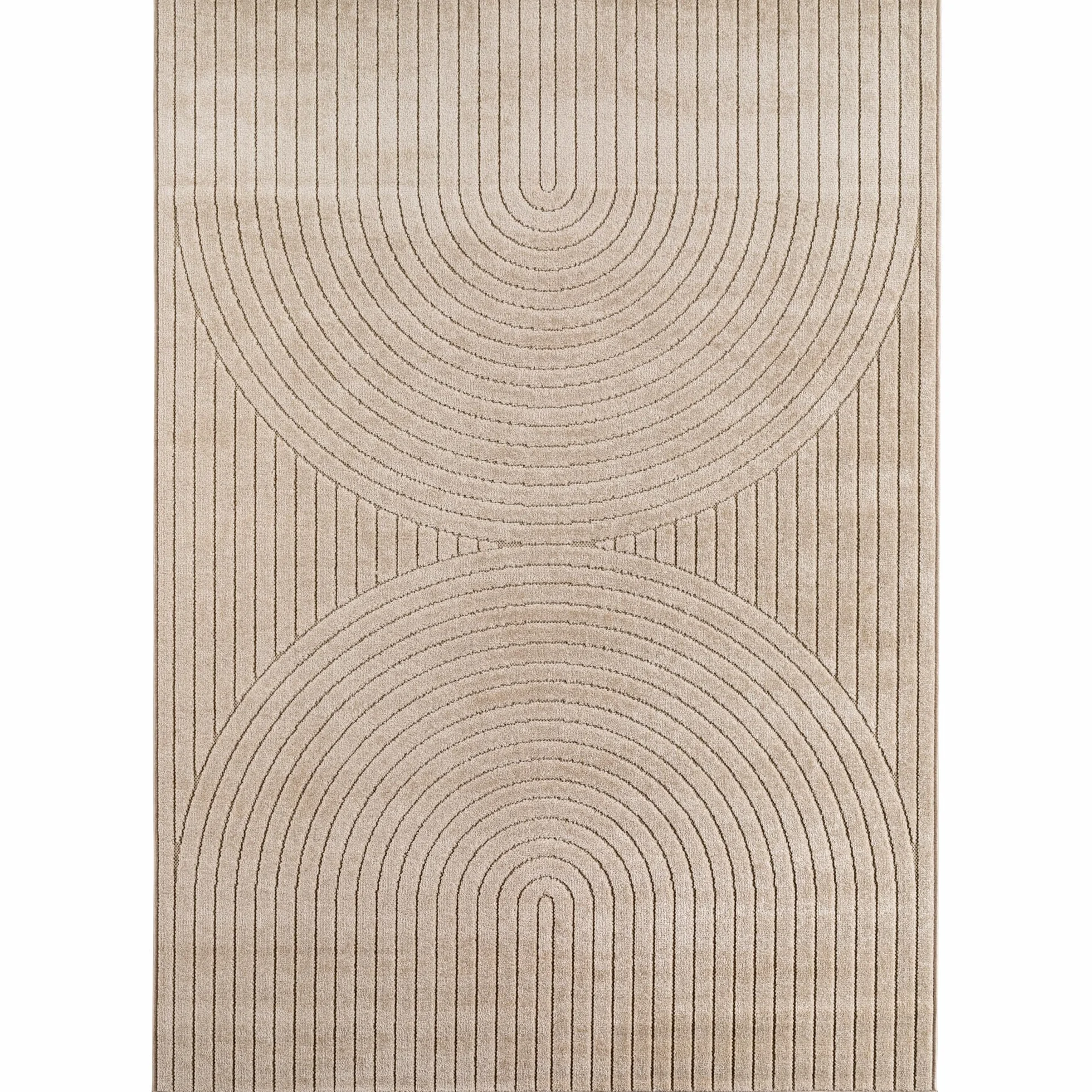 Carpetsale24 Dywan 280x370 cm XXL Beżowy, Krótkowłosy z Efektem 3D Wysoki-Niski, Wzór Boho Skandynawski, do Dużych Wnętrz lub na Balkon