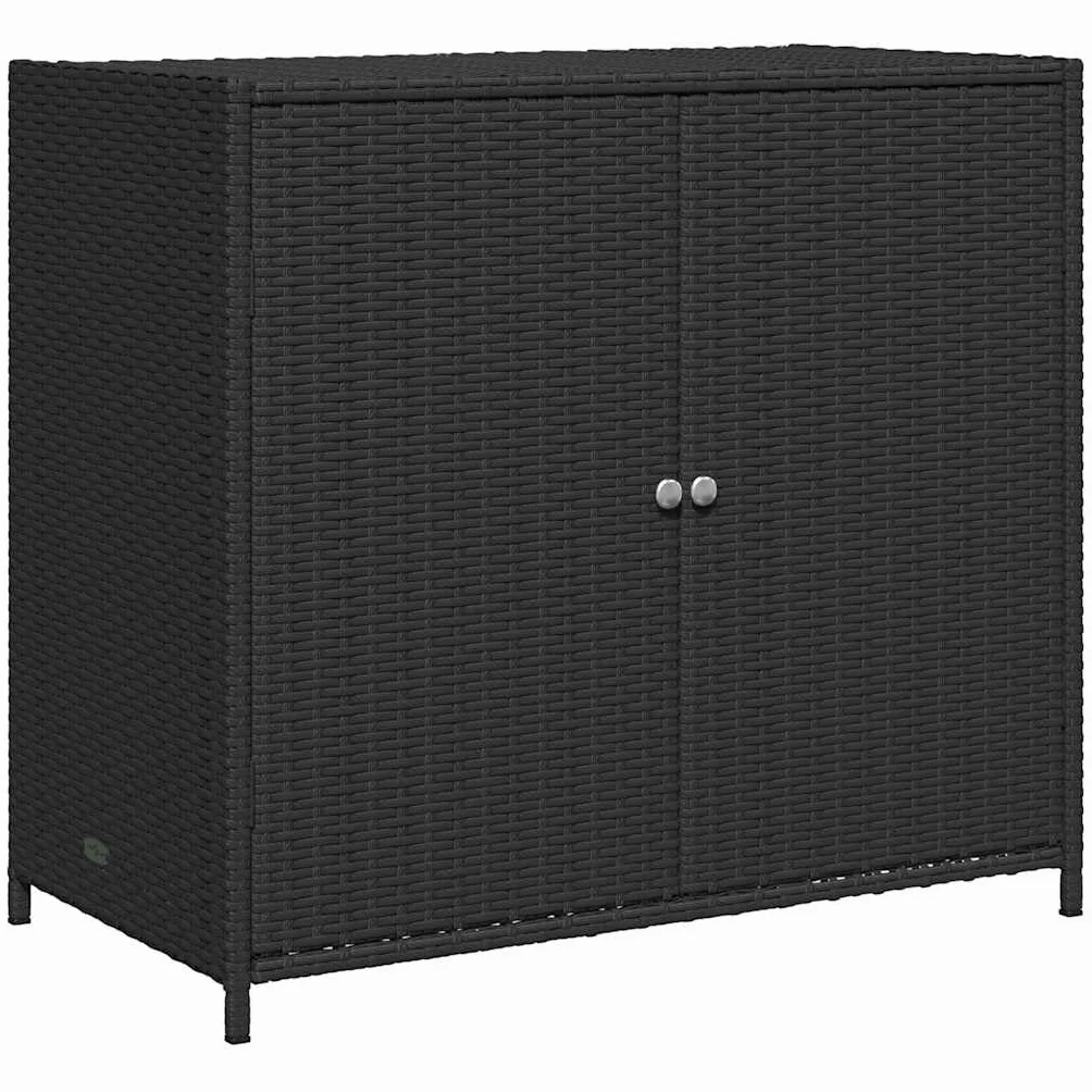 vidaXL Szafka ogrodowa polirattan czarna 83x45x76 cm