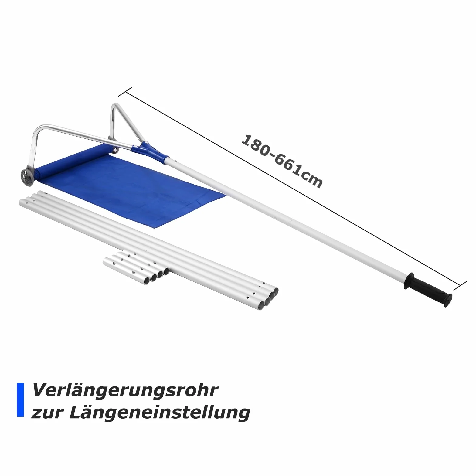 GOPLUS Grabie dachowe, 661 cm, z wysuwanymi rurami aluminiowymi, zjeżdżalnia z tkaniny Oxford i antypoślizgowym uchwytem, grabie dachowe, do usuwania śniegu i mokrych liści, PQ4169DE