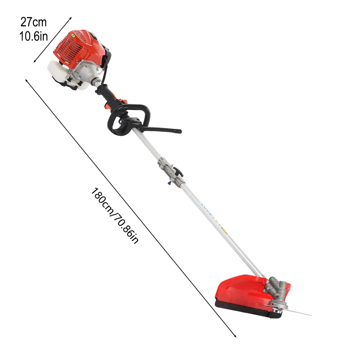 52 cm³ spalinowa kosa spalinowa 5 w 1, wielofunkcyjne urządzenie z piłą łańcuchową, nożycami do żywopłotu i podkaszarką – idealna do ogrodu, trawnika i krzewów, czerwona