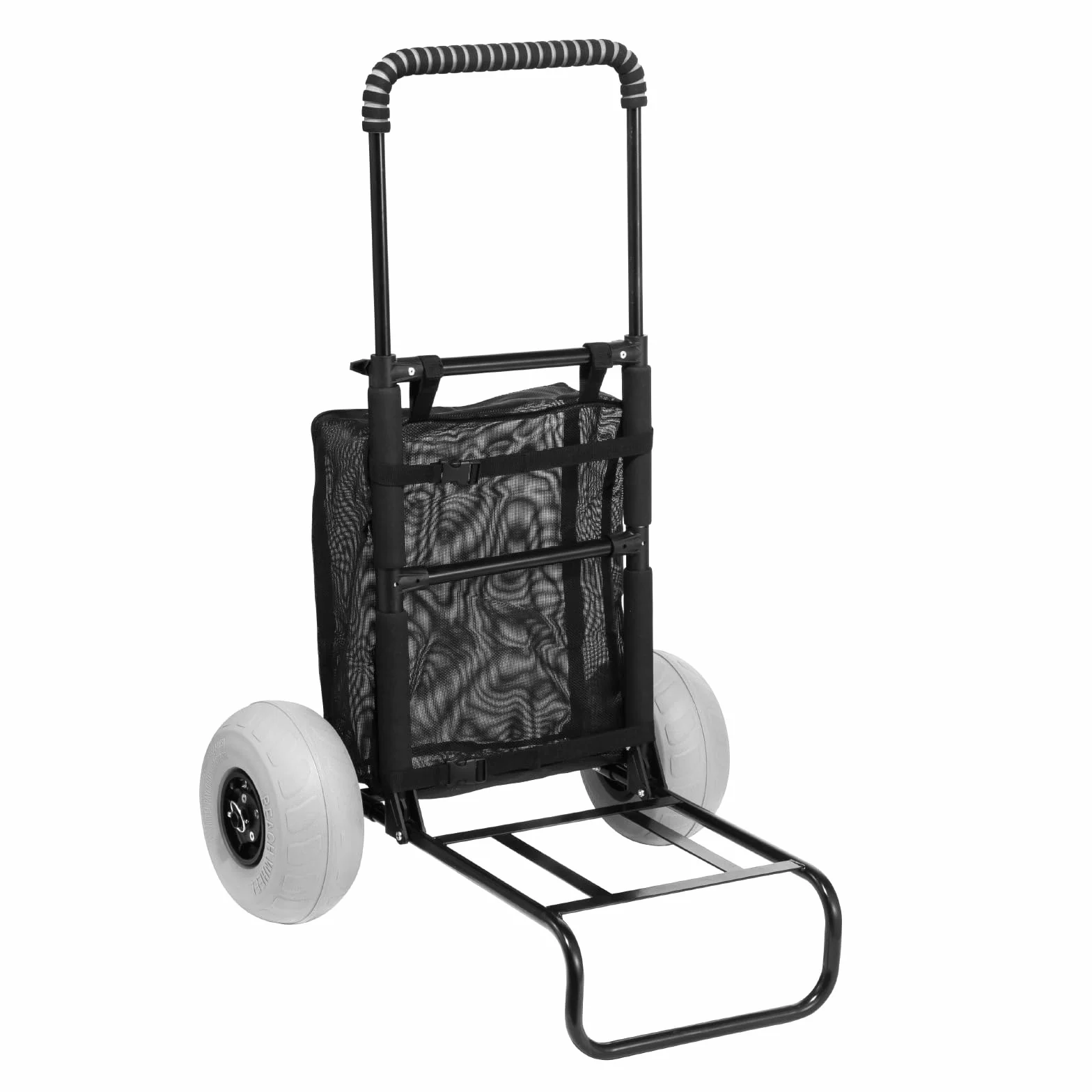 VEVOR Wózek plażowy z dużymi kółkami na piasek, 51 cm x 37 cm, z kółkami balonowymi 23 cm, nośność 75 kg, składany wózek na piasek 69 cm do 114 cm, wytrzymały wózek na plażę