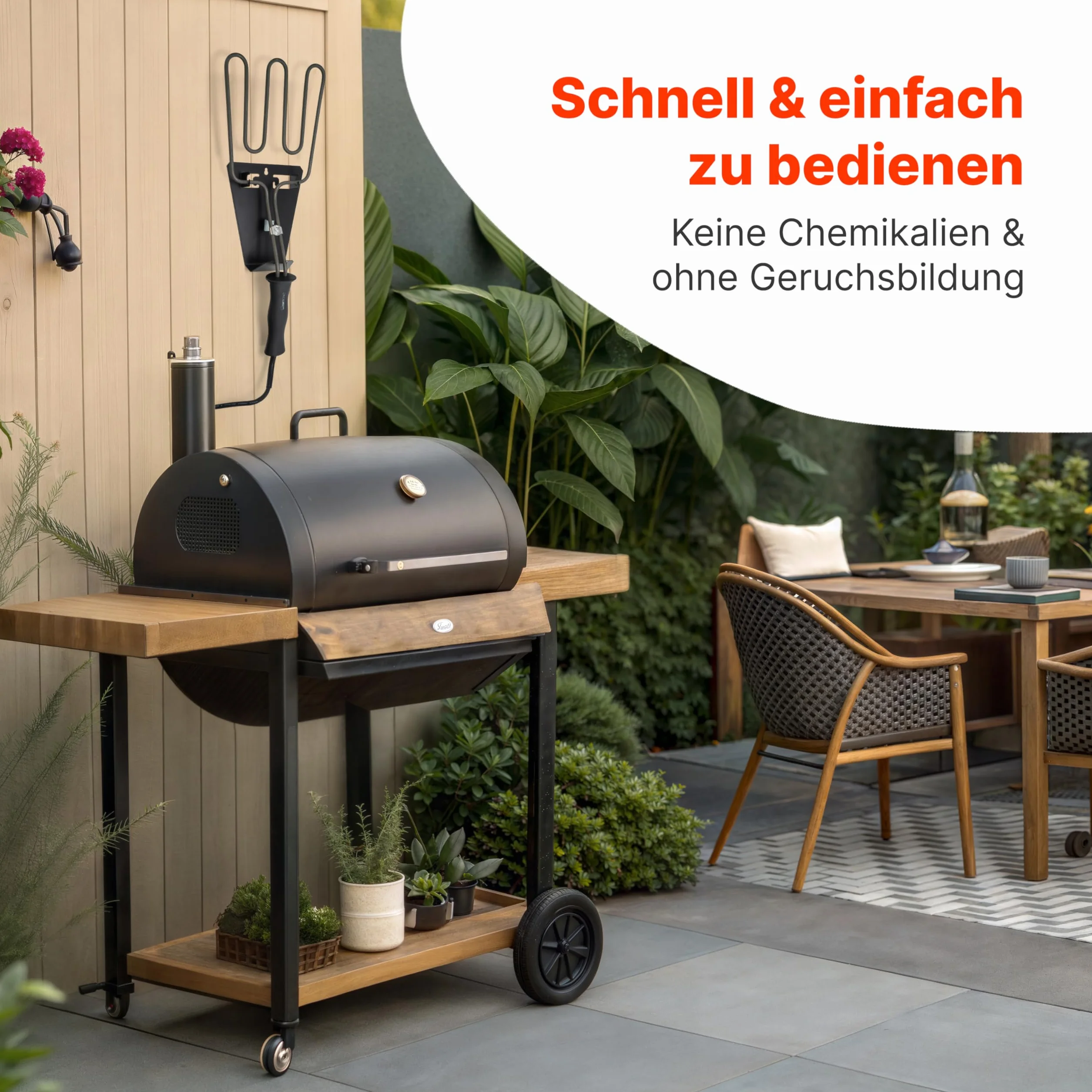 Clatronic EGA 3404, elektryczna rozpałka do grilla zapewnia czystą i szybką przyjemność z grillowania, minimalne wytwarzanie dymu, bez chemikaliów/zapachów, 800 W