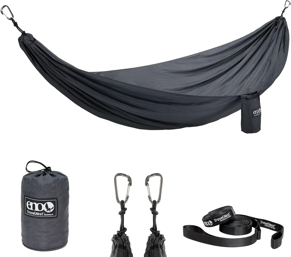 ENO TravelNest Hamak + paski Combo - węgiel drzewny