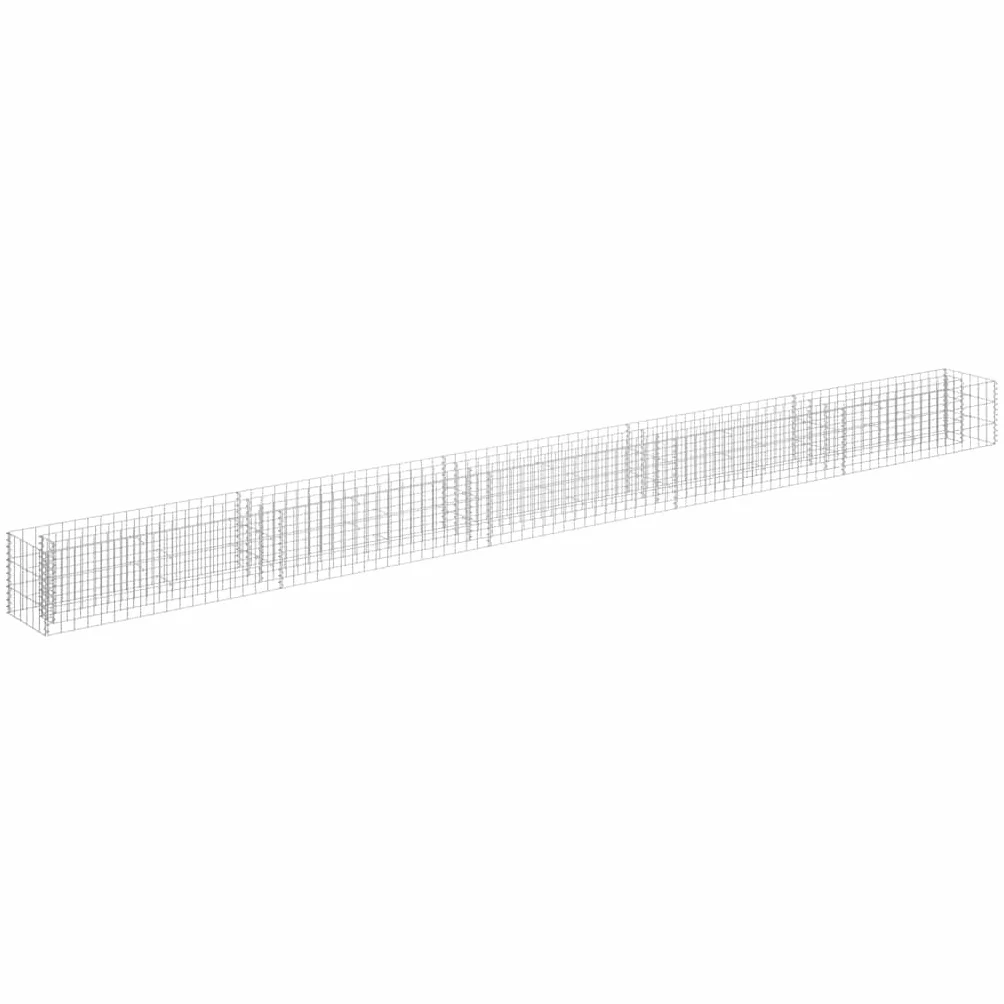 vidaXL Podwyższona donica gabionowa, galwanizowana stal, 450x30x30 cm