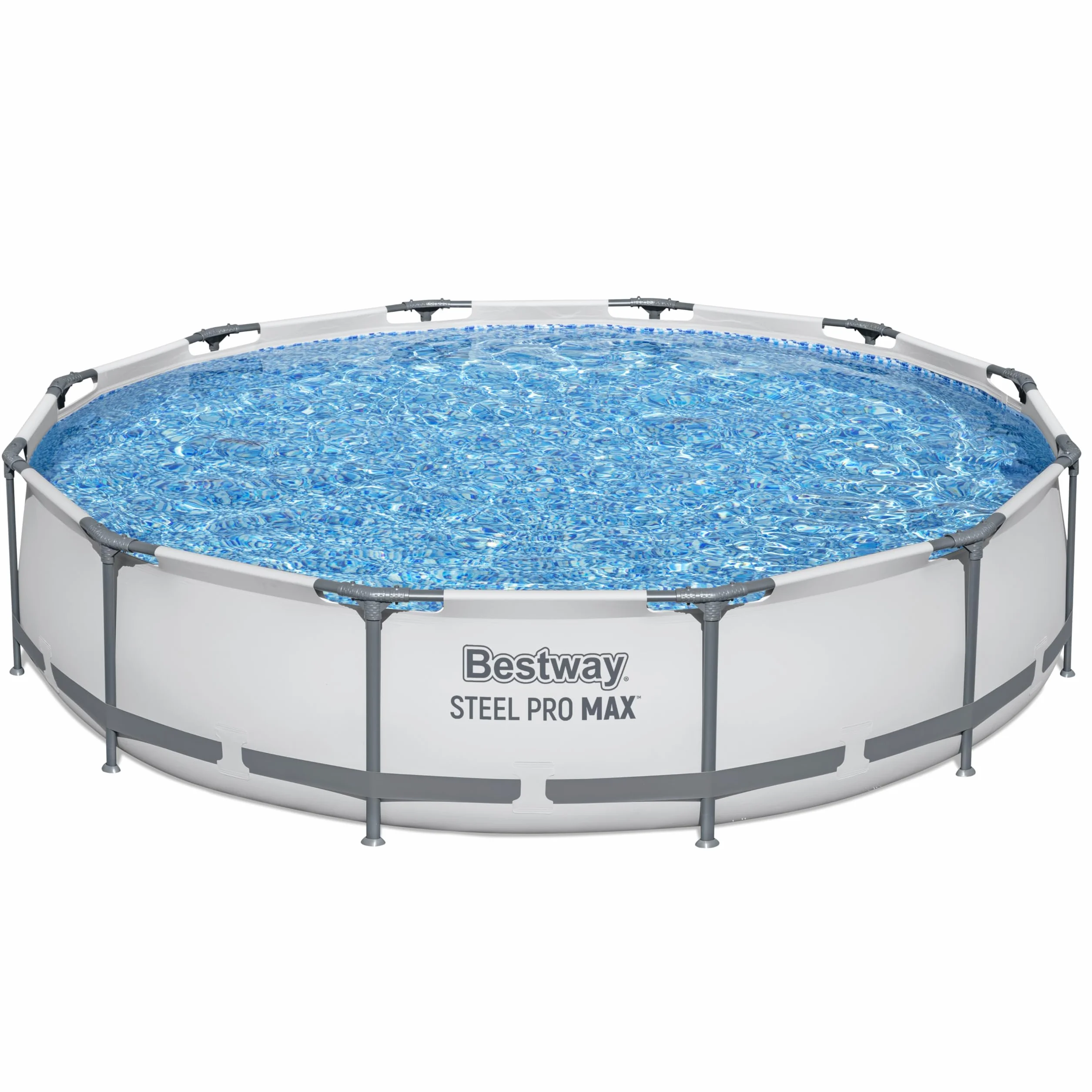 Bestway Steel Pro MAX Frame zestaw basenowy z pompą filtrującą, Ø 366 x 76 cm, jasnoszary, okrągły