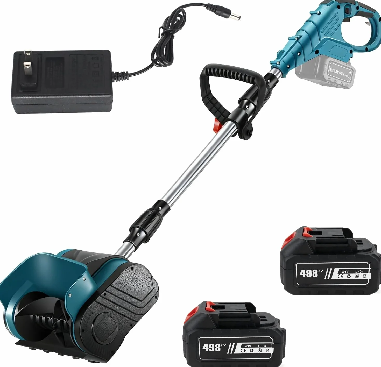 Odśnieżarka akumulatorowa 900W 35cm szerokość odśnieżania 15cm głębokość śniegu 7m zasięg rzutu 2x akumulatory 3000mAh