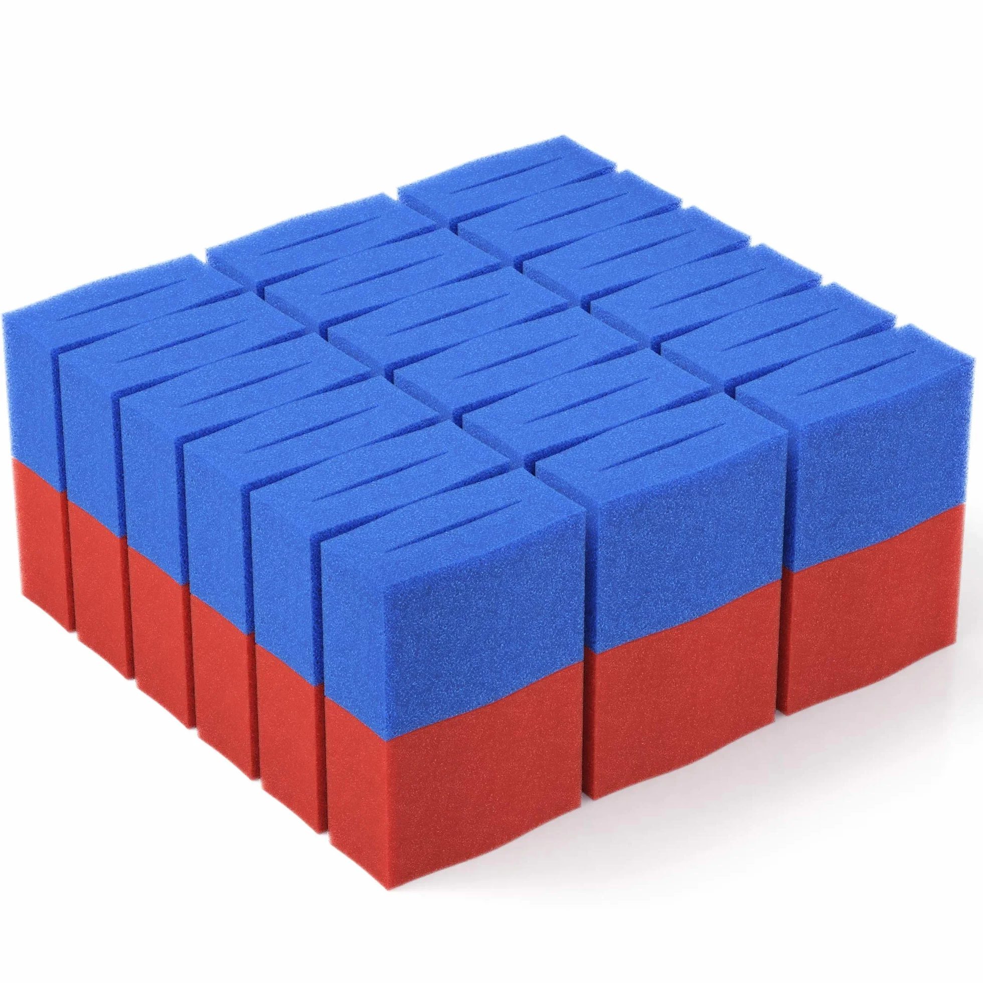 36 x zapasowa gąbka filtrująca pasująca do Oase BioTec 36 + Screenmatic, zestaw 18 x niebieskich 18 x czerwonych gąbek do stawu Koi, części zamienne, filtr przepływowy do oczyszczania wody