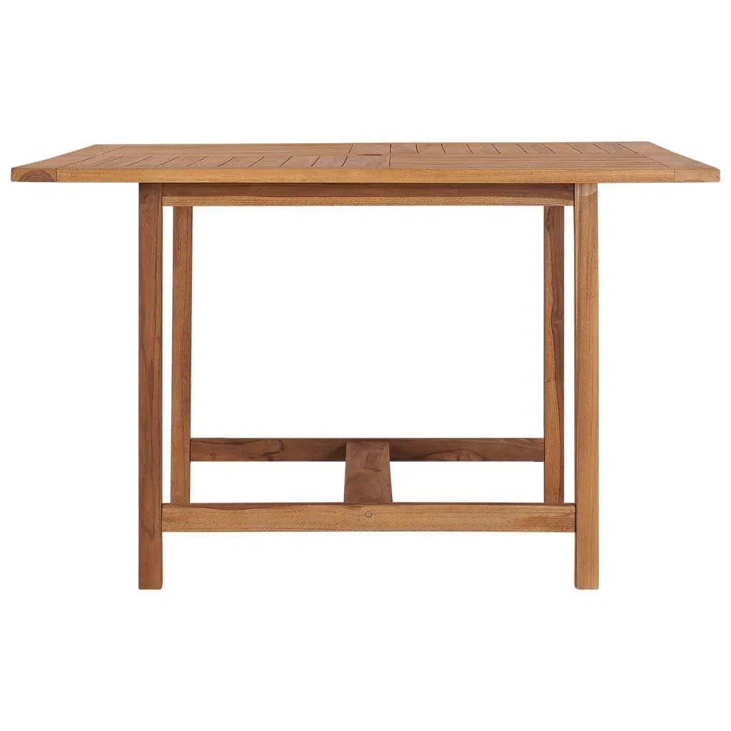 Klasyczny stół ogrodowy z litego drewna tekowego, 110 x 110 x 75 cm, z wykończeniem na bazie wody, bardzo gruby blat 2,2 cm i wytrzymałe nogi 4 x 4, do użytku wewnątrz i na zewnątrz