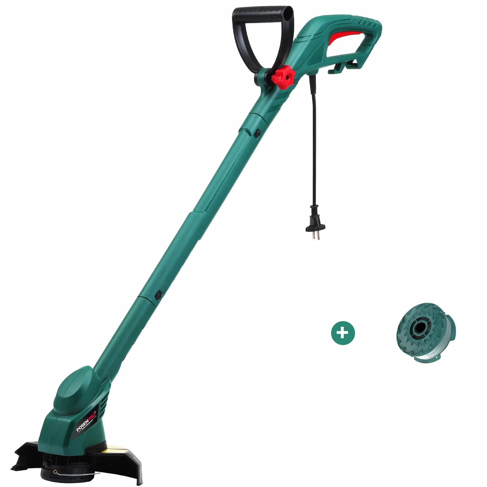 POSENPRO Przewodowa obcinarka krawędziowa 350 W, 23 cm, 2 uchwyty, automatyczne zwijanie drutu, 1,6 kg