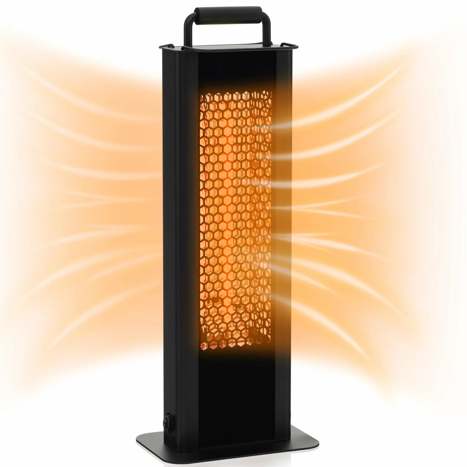 COSTWAY Ogrzewacz stojący 1200 W, dwustronny, przenośny grzejnik elektryczny, na taras, wodoszczelność IP65, z zabezpieczeniem przed przewróceniem i przegrzaniem, na podwórko, balkon