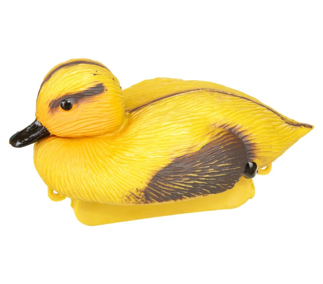 Dehner dekoracyjna figura kacze pisklęta, pływająca, ok. 13 x 7,5 x 6,5 cm, tworzywo sztuczne