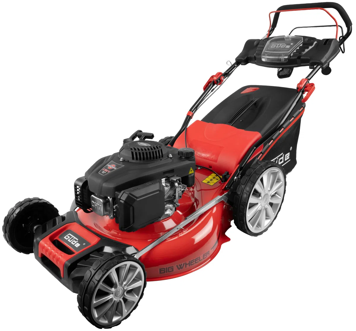 Güde Kosiarka Big Wheeler 554.3 R (silnik 4-suwowy 3,7/5,03 (kW/PS), sprawdzona pod kątem GS, szerokość cięcia 55 cm, worek na trawę 65 l, 6-stopniowa regulacja wysokości koszenia, napęd na tylne