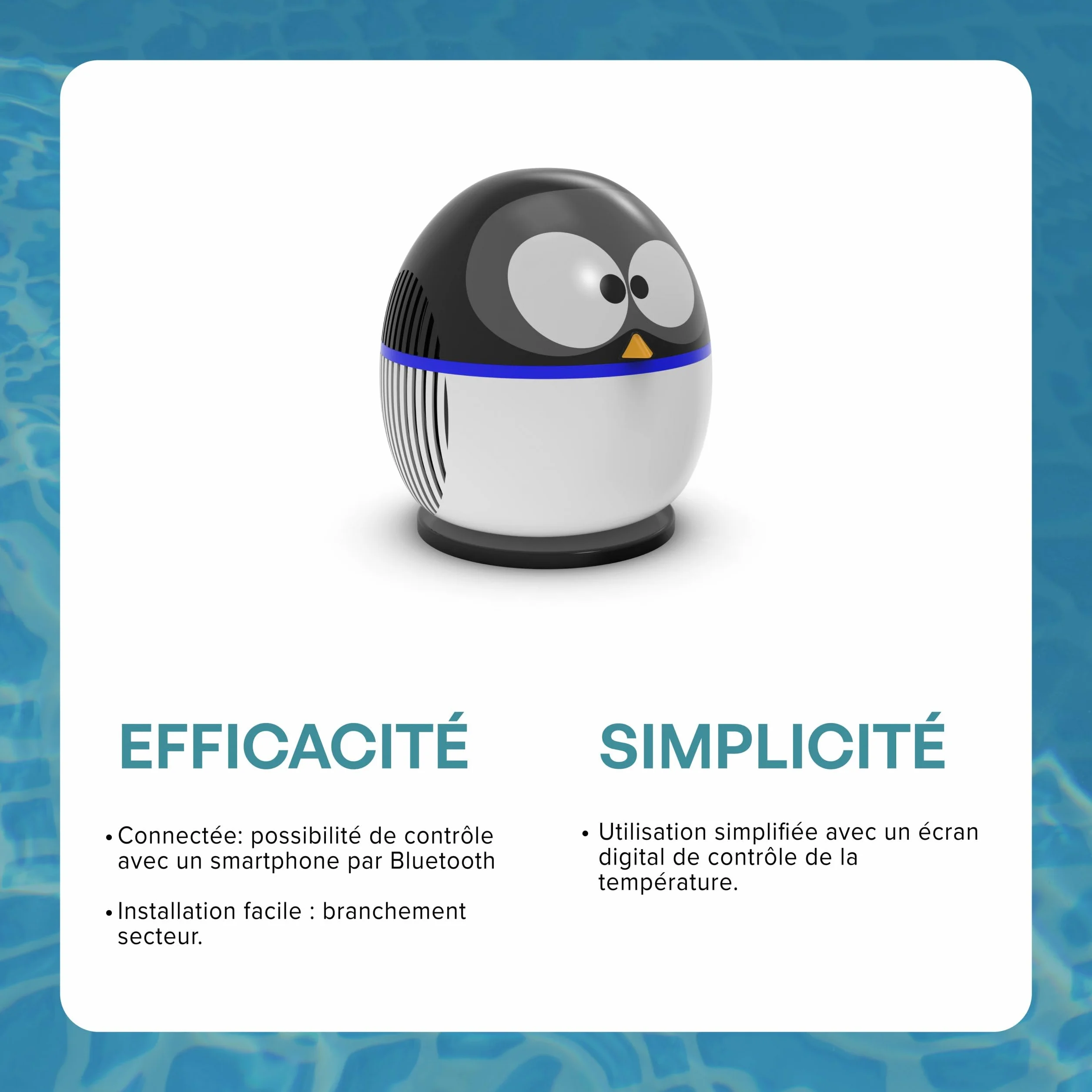 Basenowa pompa ciepła Penguin 5 do basenu naziemnego 12-30m3 Bluetooth