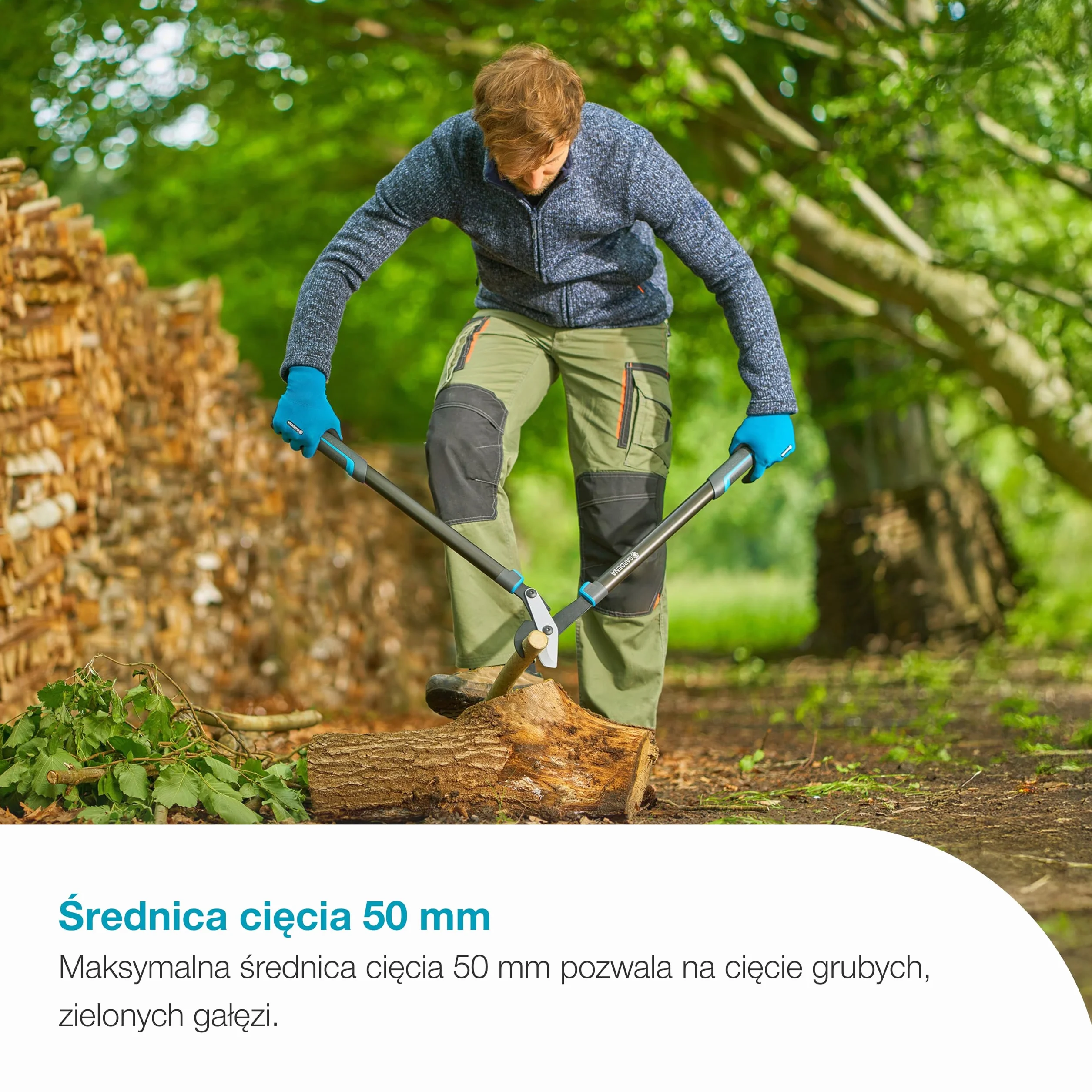 Gardena Sekator EnergyCut Pro L, nożyce do przycinania obejściowego, średnica cięcia 50 mm, precyzyjnie szlifowane ostrza