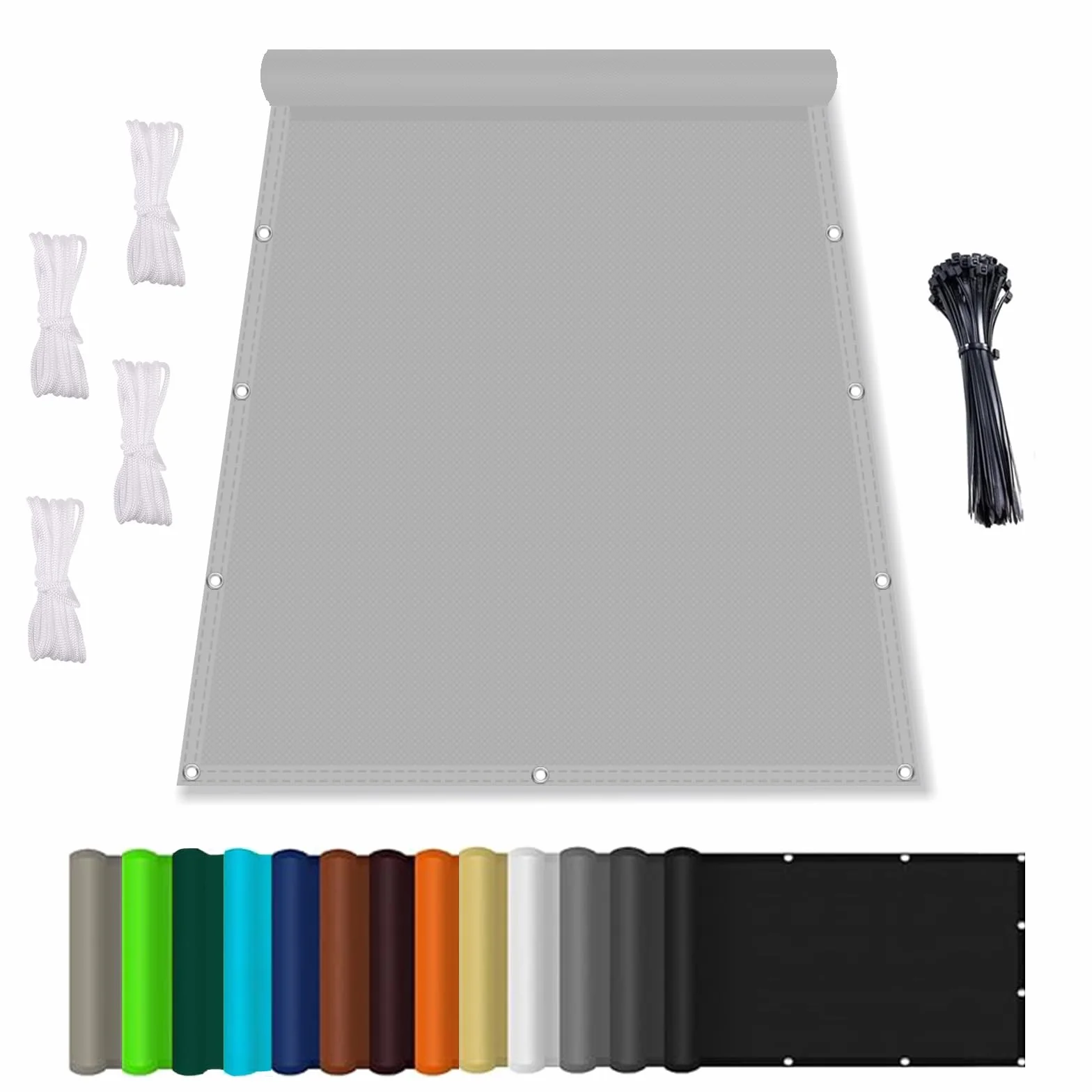 Przeciwsłoneczny, wodoszczelny żagiel, impregnowany, 95% blok UV, do ogrodu, jasnoszary, 2 x 3,5 m