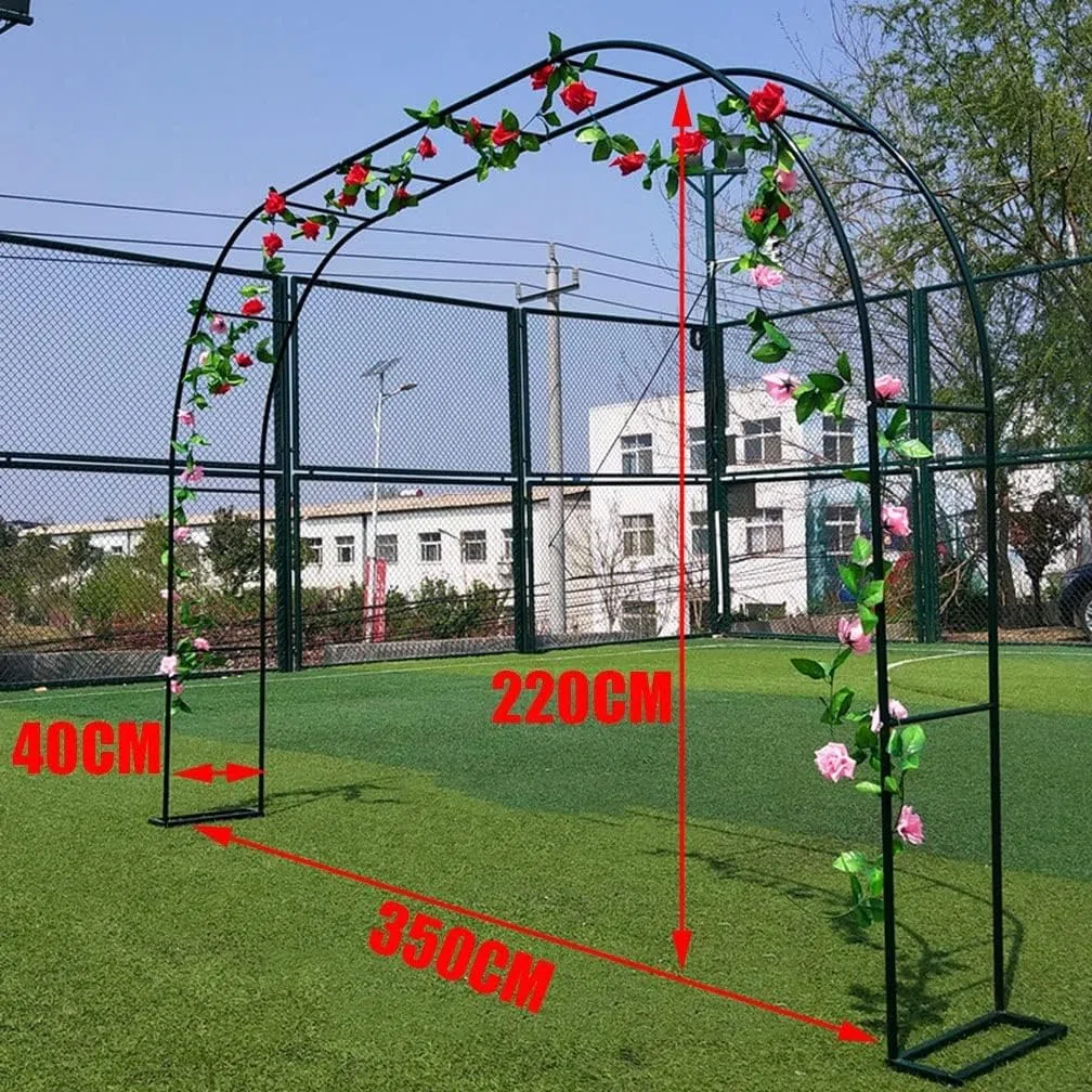 120 Cm 140 Cm 180 Cm Metalowy łuk Ogrodowy 200 Cm 240 Cm 280 Cm 350 Cm Łuki Ogrodowe Altana Do Roślin Wsparcie Róże Wspinaczka, Pergola Na Zewnątrz Dekoracje ślubne Łuk, 350x220x40CM