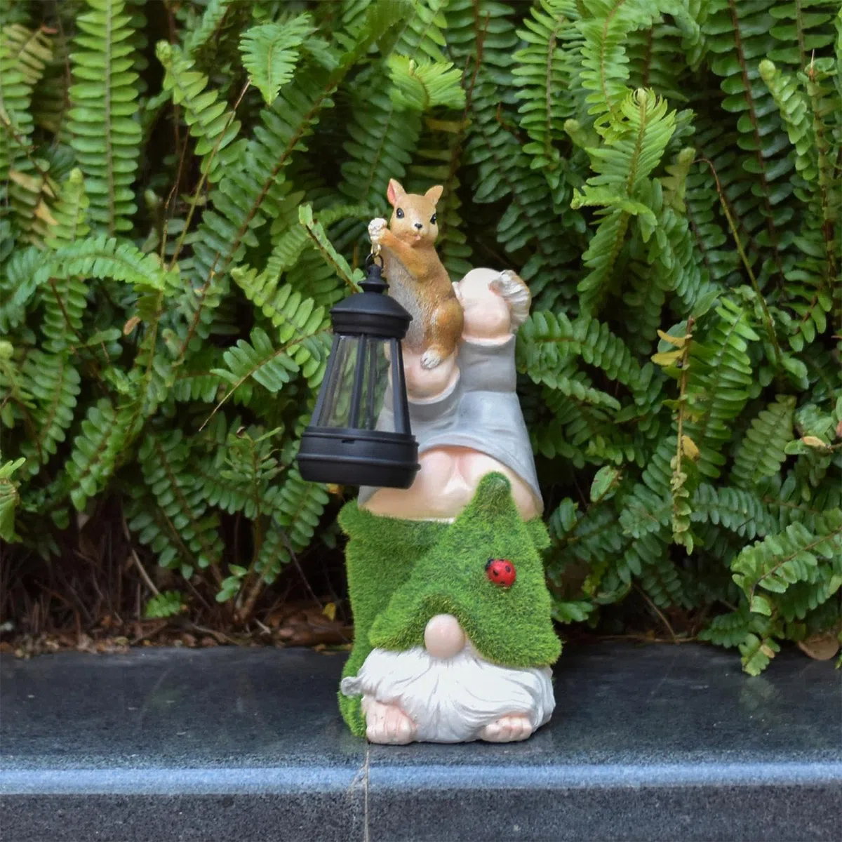 Figurka krasnala ogrodowego Zasilana solarnym światłem figurka odporna na | Lampy Solarne Z Żywicy Krasnale Ogrodowe Statuy Do Patio, Trawnika, Podwórka, Balkonu,