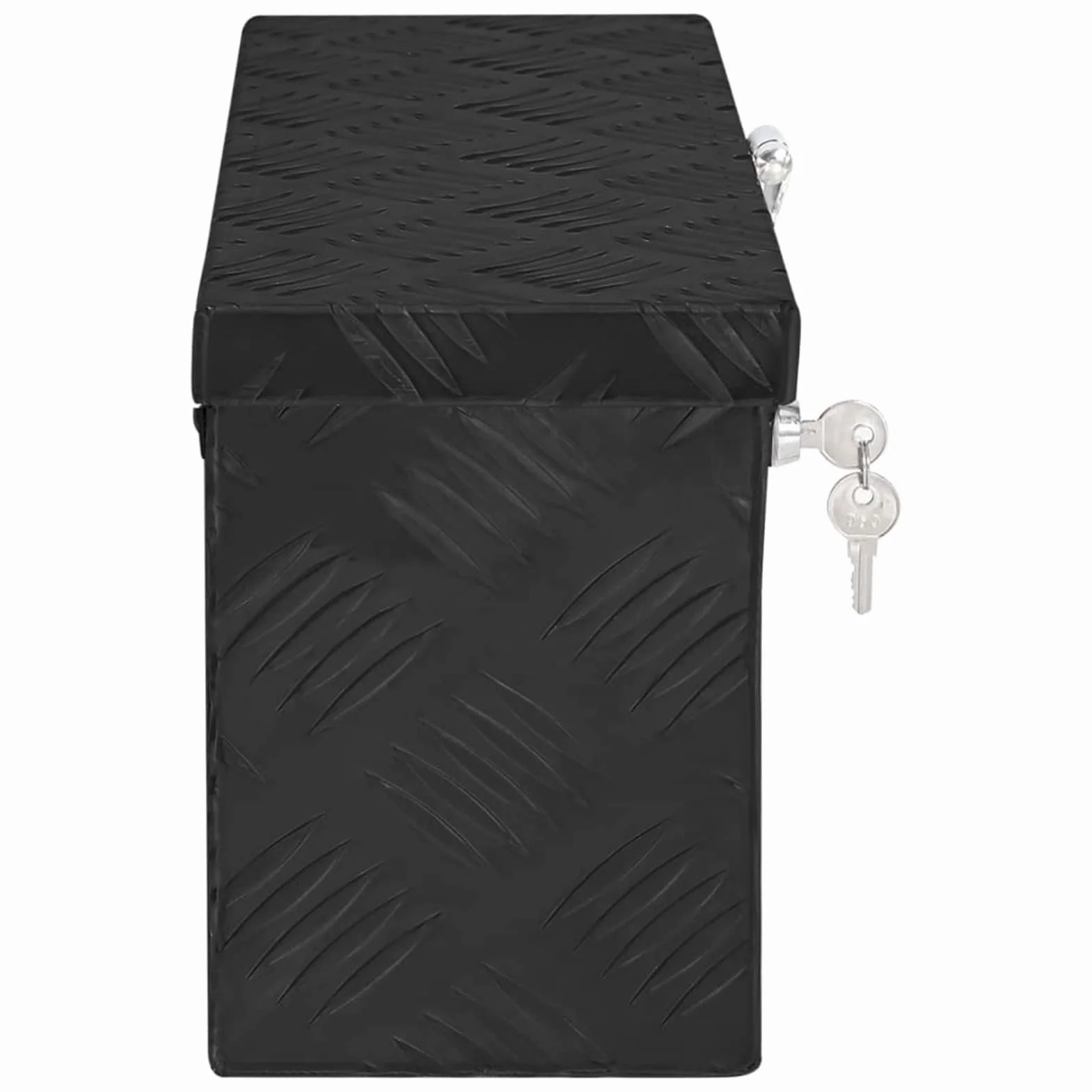 Homgoday Domowe czarne pudełko do przechowywania 50 x 15 x 20,5 cm Aluminiowe skrzynie i kufry zewnętrzne, pojemnik na narzędzia ogrodowe, pufa zewnętrzna, skrzynia zewnętrzna