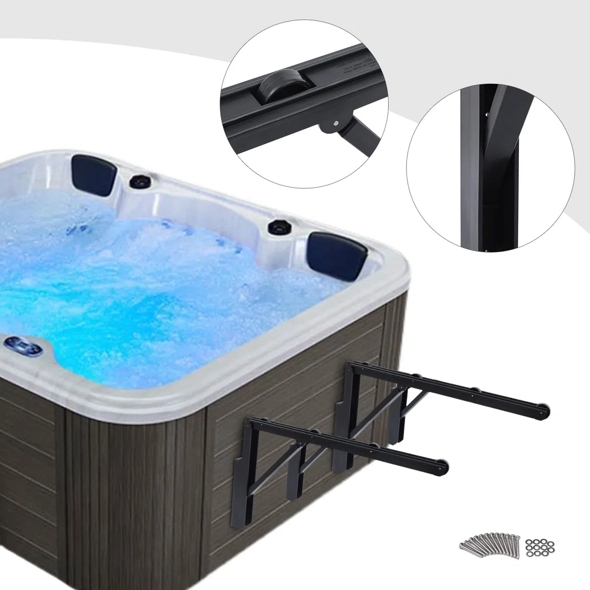 2 szt. Pokrywa podnośnika do wanny, osłona podnośnika spa, składane wsporniki rolkowe nośność 35 kg do łazienek salonów kosmetycznych