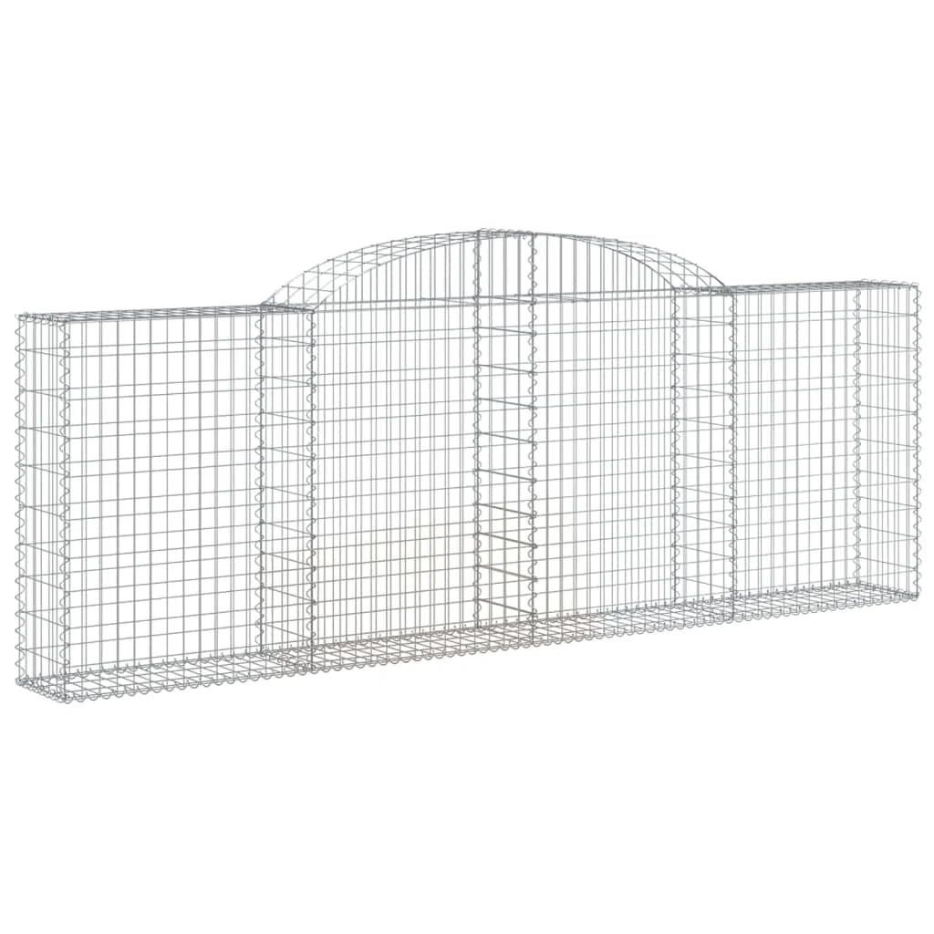 Kosze gabionowe łukowe 10 szt. 300x30x100/120 cm żelazo ocynkowane | Drut odporny na korozję 3,5 mm, haki wzmacniające, wypełnienie kamieniem lub żwirem, zastosowanie w ogrodzie na patio