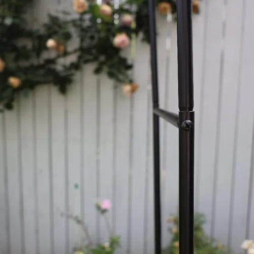 Wytrzymały metalowy łuk różany do użytku wewnątrz i na zewnątrz, solidny stojak na kwiaty pergola i wsparcie dla roślin pnących, elegancka czarna rama pawilonu ogrodowego