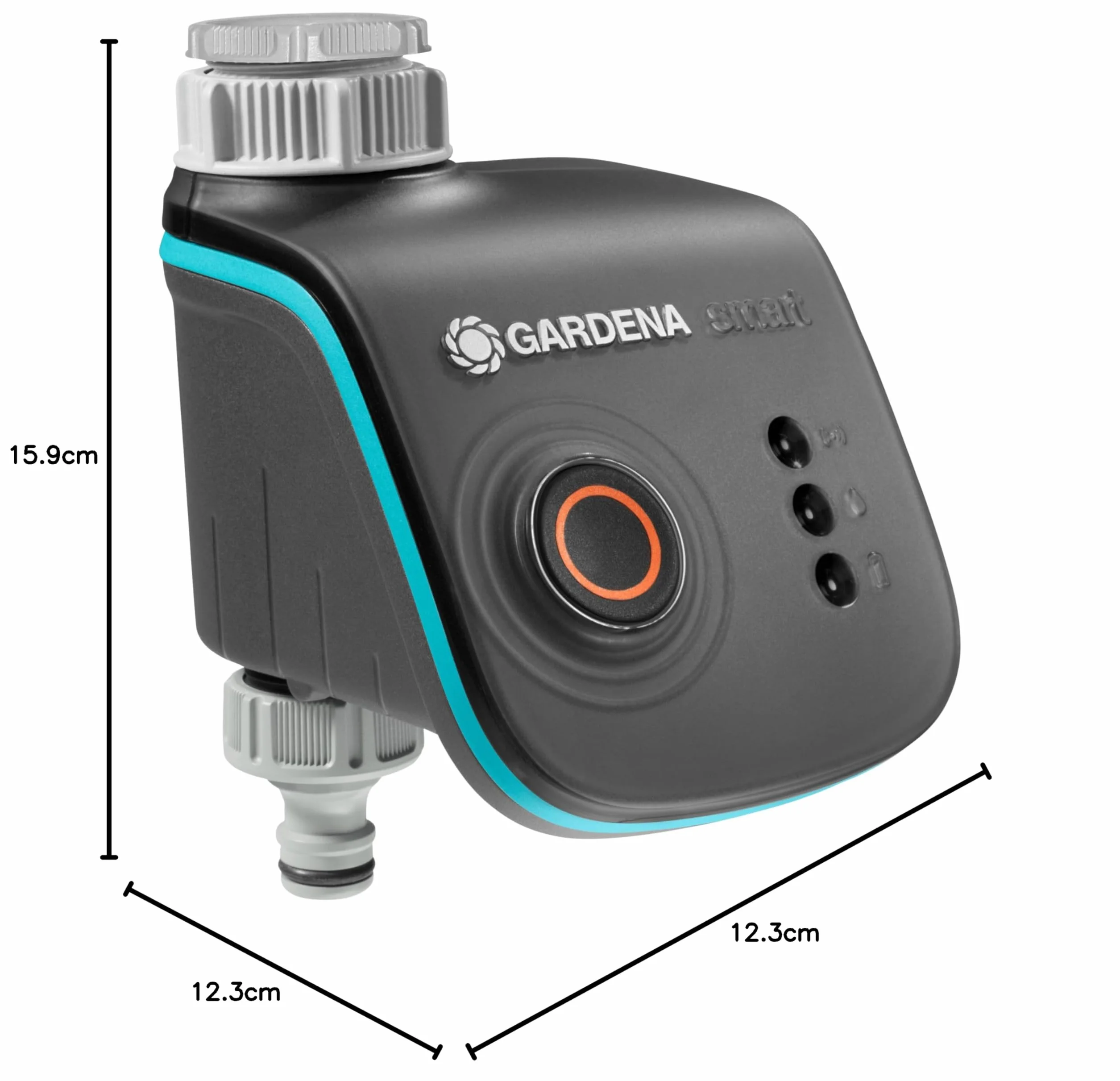 Gardena smart Water Control: do sterowania nawadnianiem przez aplikację na smartfona, ostrzega przed mrozem, technika zaworowa, idealny do systemu Micro-Drip-System lub Sprinklersystem (19031-20)