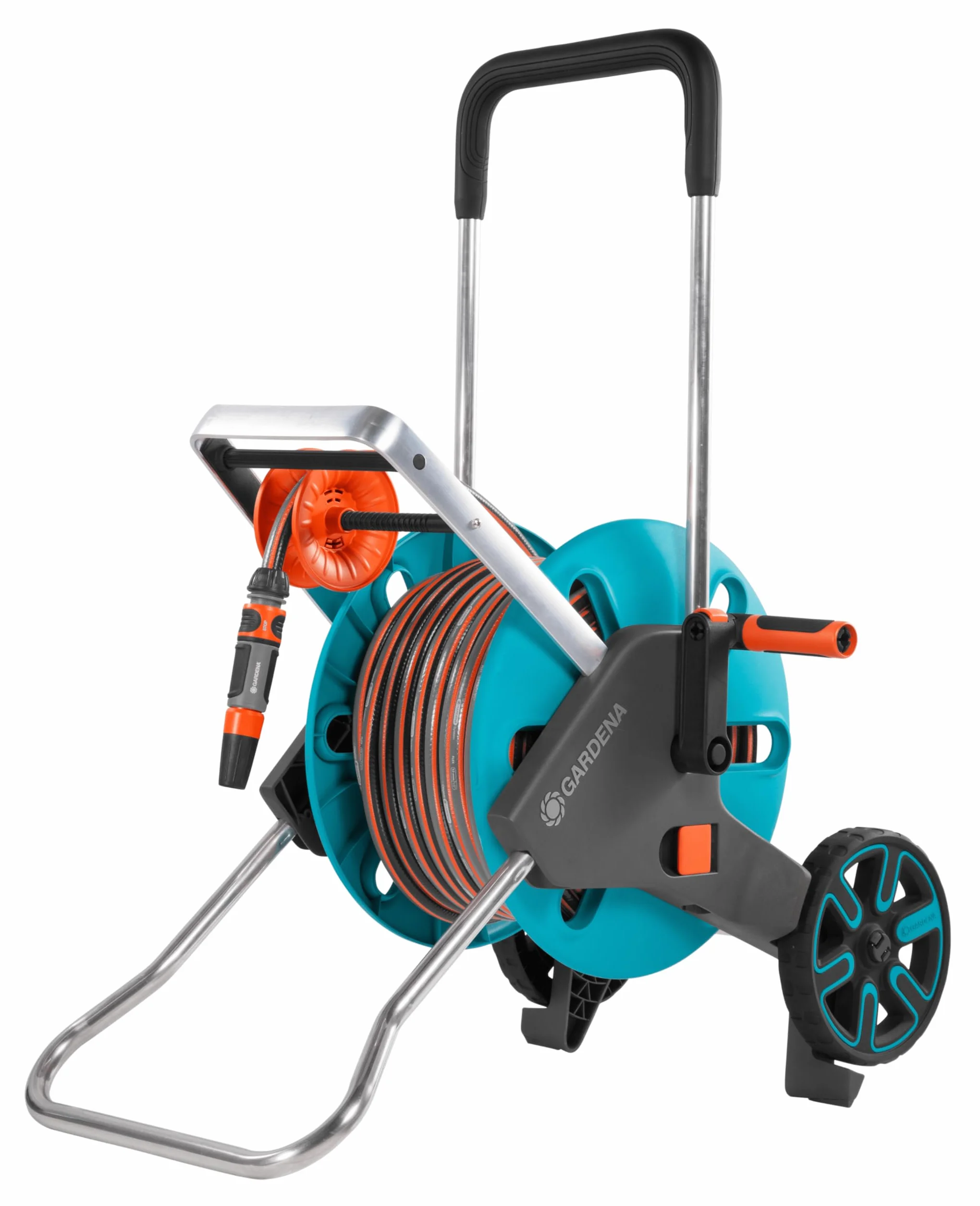Gardena AquaRoll M Easy zestaw wózek na wąż 60 m metalowa rama zabezpieczenie przed kapaniem