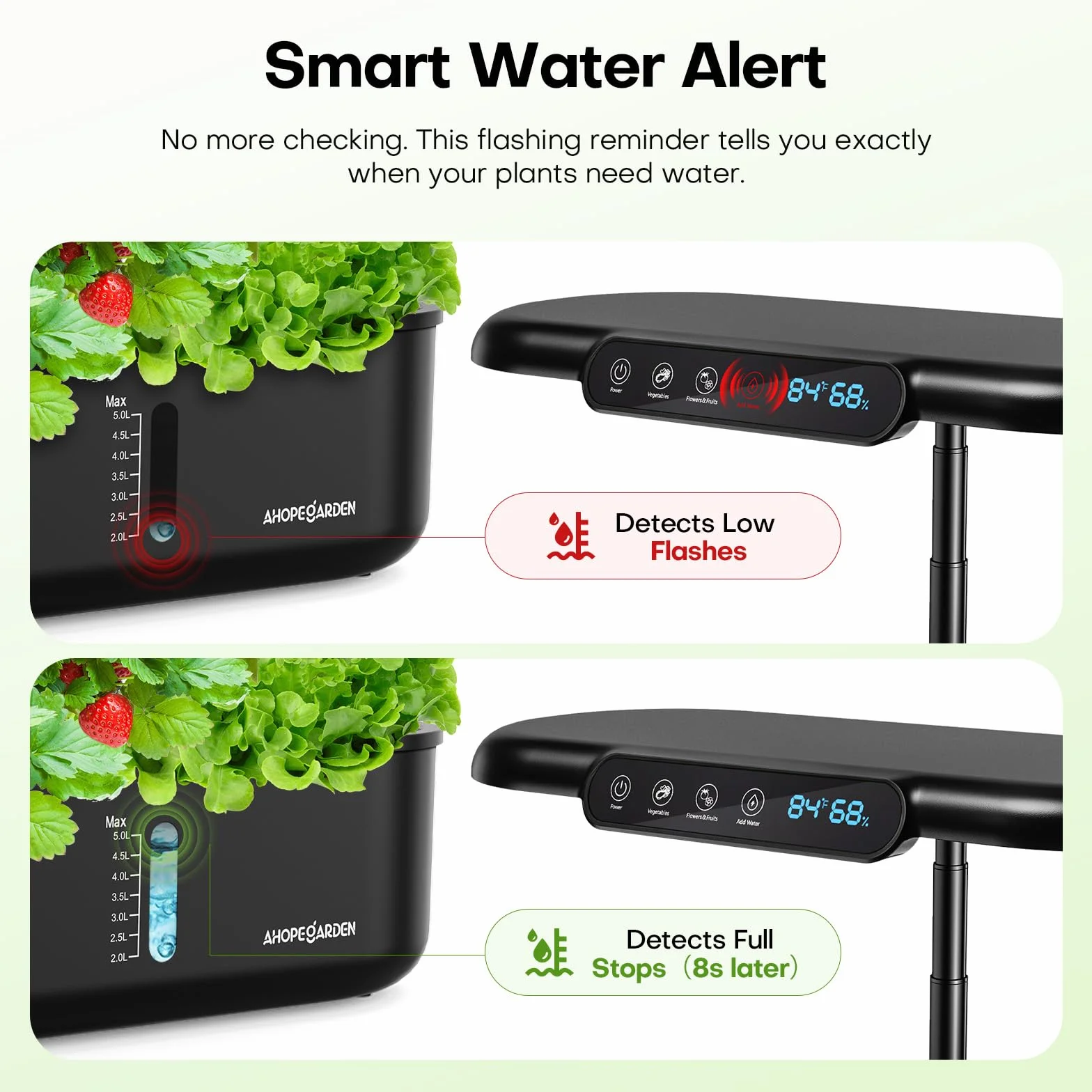 Ahopegarden Zestaw do uprawy hydroponiki, ogród, 12 strąków, zioła, ogród, LCD, wykrywanie środowiska, kiełkowanie, lampa LED do wzrostu, hydroponika, hodowca, zdrowe świeże warzywa