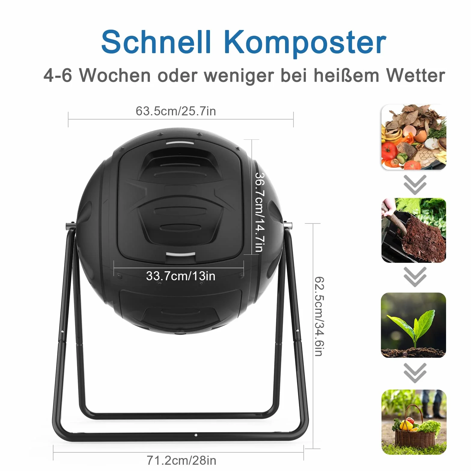 SQUEEZE master Kompostownik 130L z korkiem spustowym do ogrodu