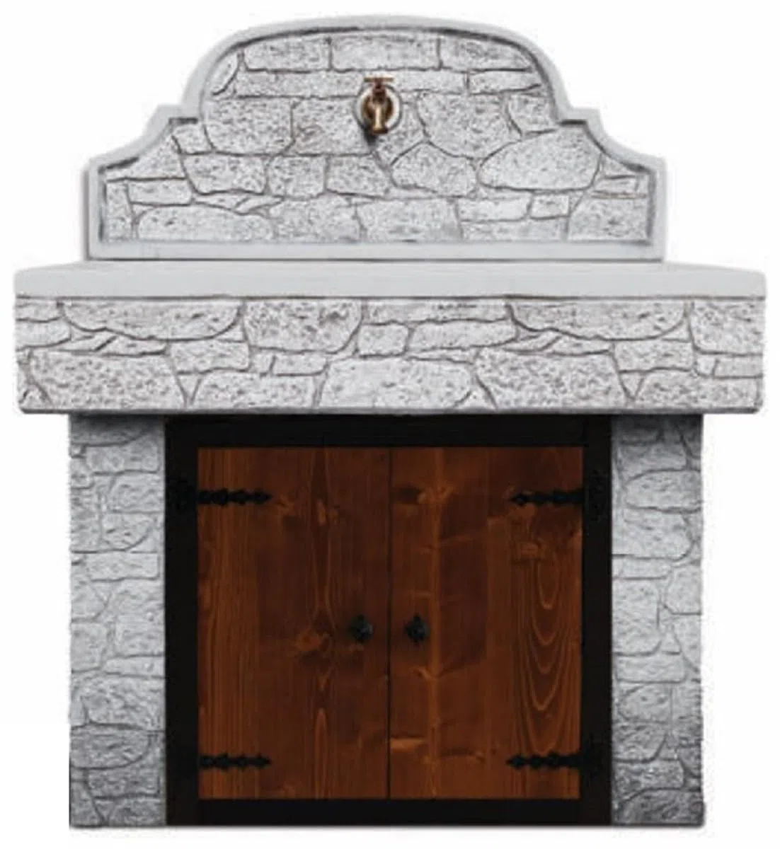 Casa Padrino secesyjna ściana fontanna kobieta z jug gray wys. 110 cm - elegancka fontanna ogrodowa - dekoracja ogrodowa kamień fontanna - barokowa i secesyjna dekoracja ogrodu akcesoria