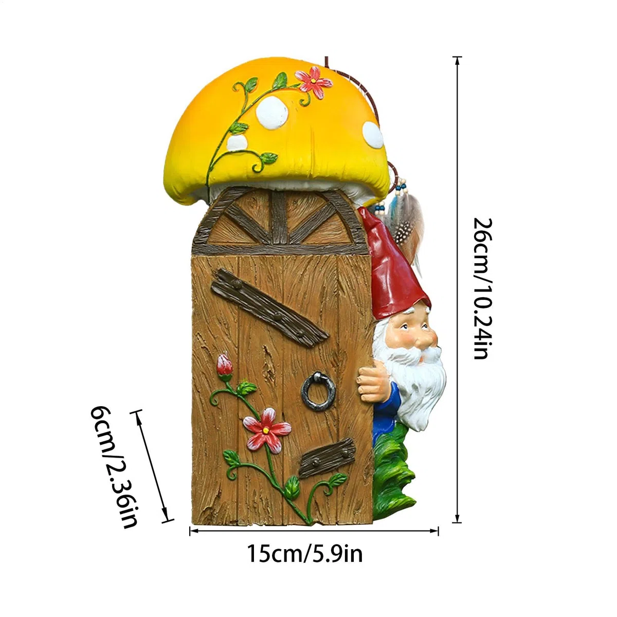 Dekoracje krasnali do domu | rze?by ogrodowe pos?gi uroczy krasnal dekoracja drzewa, miniaturowe figurki kompaktowe dekoracyjne ozdoby drzewa, ogrodzenia, okno | Estetyczne dekoracje do wyposażenia domu dekoracyjne ozdoby na tarasy dziedzińce