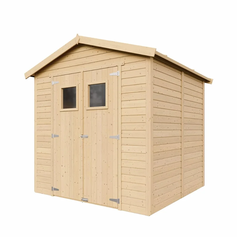 Dom ogrodowy z naturalnego drewna z niespotykaną podłogą H228 x 222 x 233 cm / 4,08 m² - Magazyn zewnętrzny z oknami - szopa ogrodowa TIMBELA M351+M351G