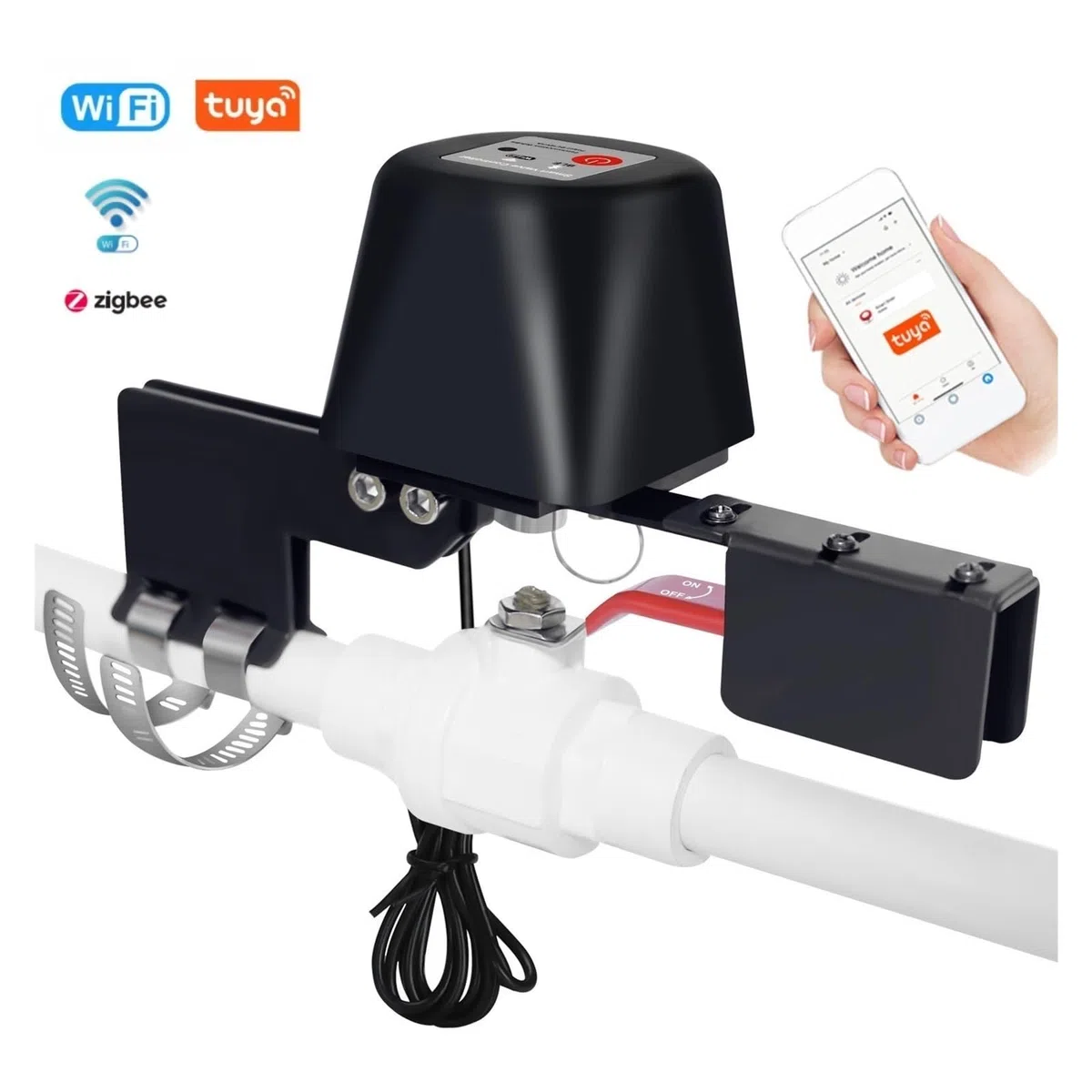 Tuya WiFi Zigbee Automatyczny Sterownik Zaworu Gazowego Podgrzewacza Wody Inteligentny Manipulator Zdalnego Sterowania W Domu Praca OszczęDność Wody(Zigbee)