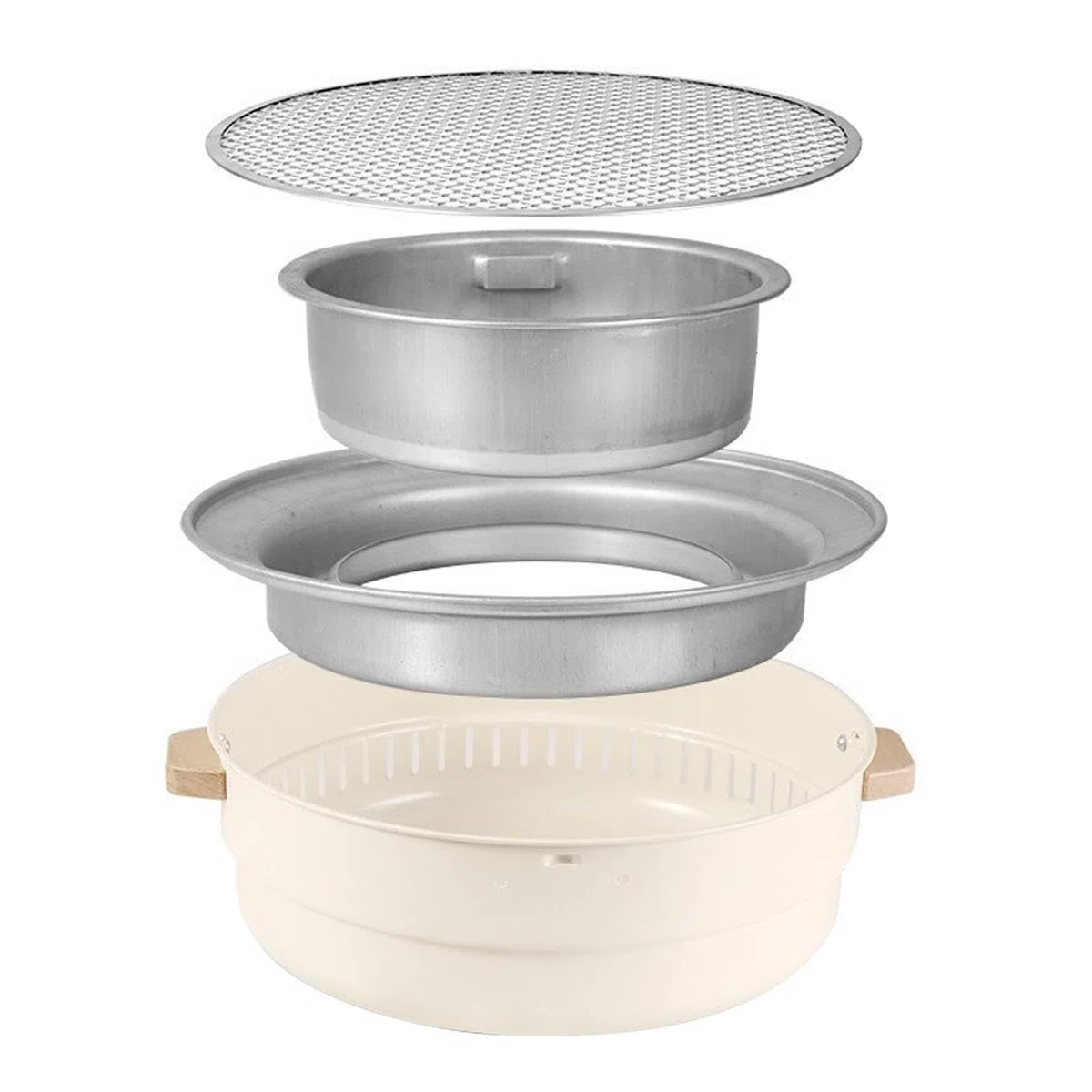 Przenośny 31.8 cm Chal koreański grill do użytku na zewnątrz i wewnątrz idealny do rodzinnych spotkań, grillowania mięsa i produktów do czyszczenia