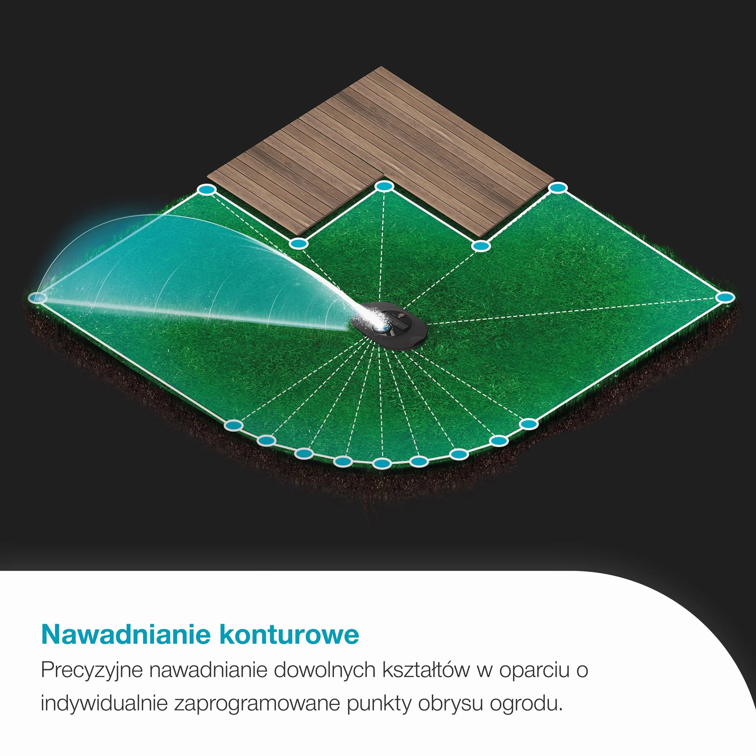 Gardena System nawadniania rurociągowego AquaPrecise, oszczędzający wodę, precyzyjne nawadnianie trawników o powierzchni do 320 m², sterowanie Bluetooth, łatwa instalacja (16001-20)