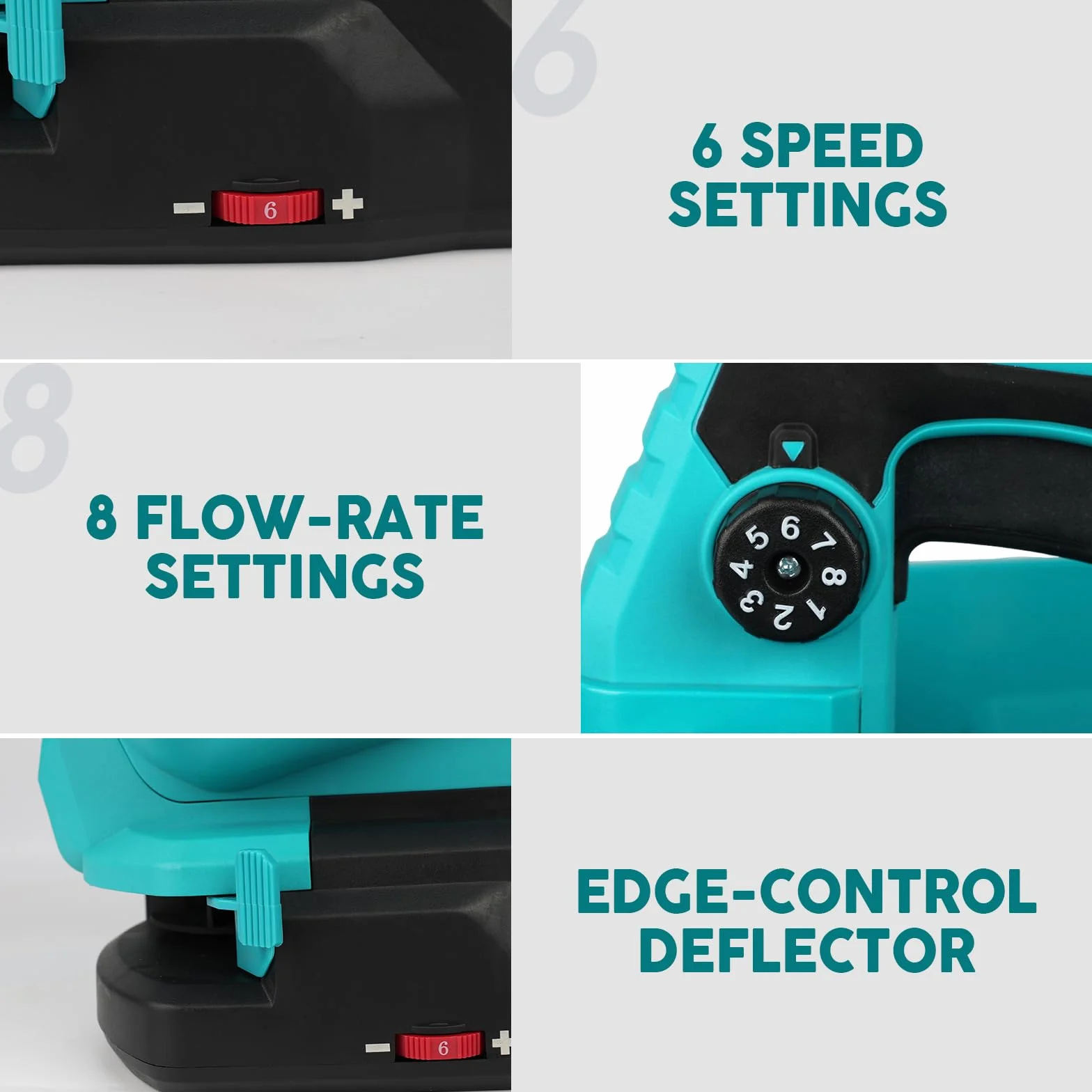 Bezprzewodowy rozrzutnik nasion for Makita 18V, elektryczny rozsiewacz ręczny 3,3L z 8 regulowanymi szerokościami rozproszenia i 6 poziomami przepływu, do nasion, nawozów i środków przeciw chwastom