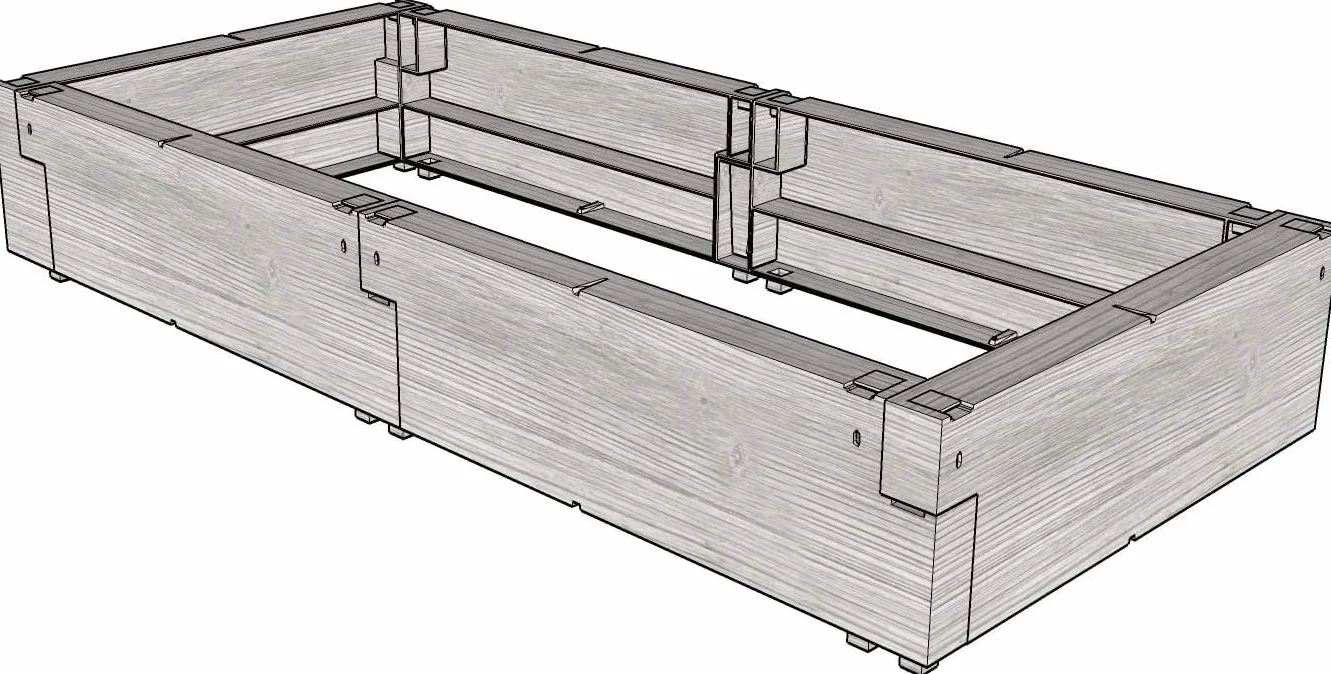 Juwel Podwyższona grządka Timber zestaw podstawowy/rozszerzający (6 klocków, grządka na zioła o wyglądzie drewna, z wysoką izolacją cieplną, wymiary 130 x 60 cm, wysokość 20 cm, jako rozszerzenie do podwyższonych grządek lub jako grządka pojedyncza) 20476