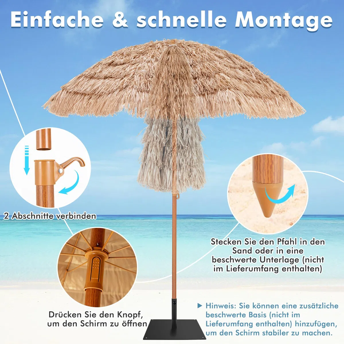 COSTWAY Parasol przeciwsłoneczny Hawaii