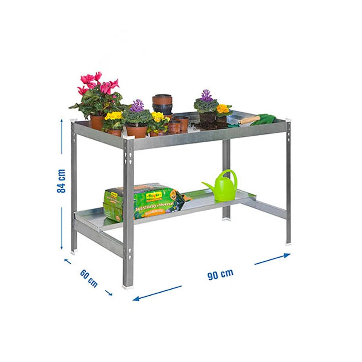 Stół do uprawy DESK Szary/Galva Simonrack 840x900x600 mms Pojemność 400 kg na półkę