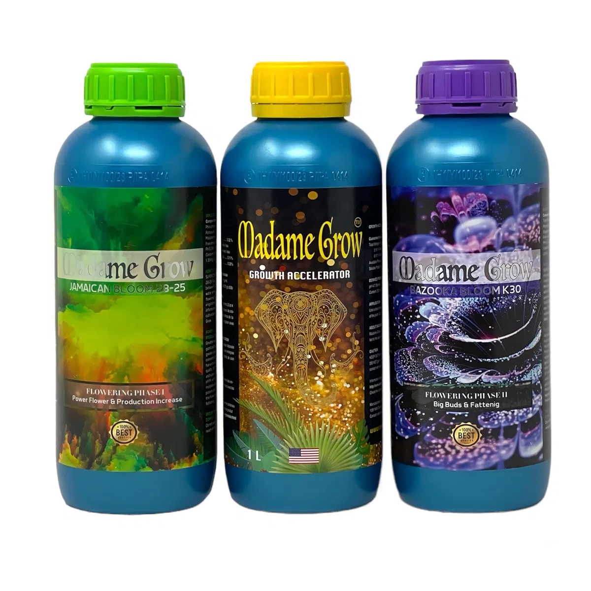 MADAME GROW - Nawóz organiczny - Nawóz kwitnienia - Zestaw Power - 3PACK - 3X1L