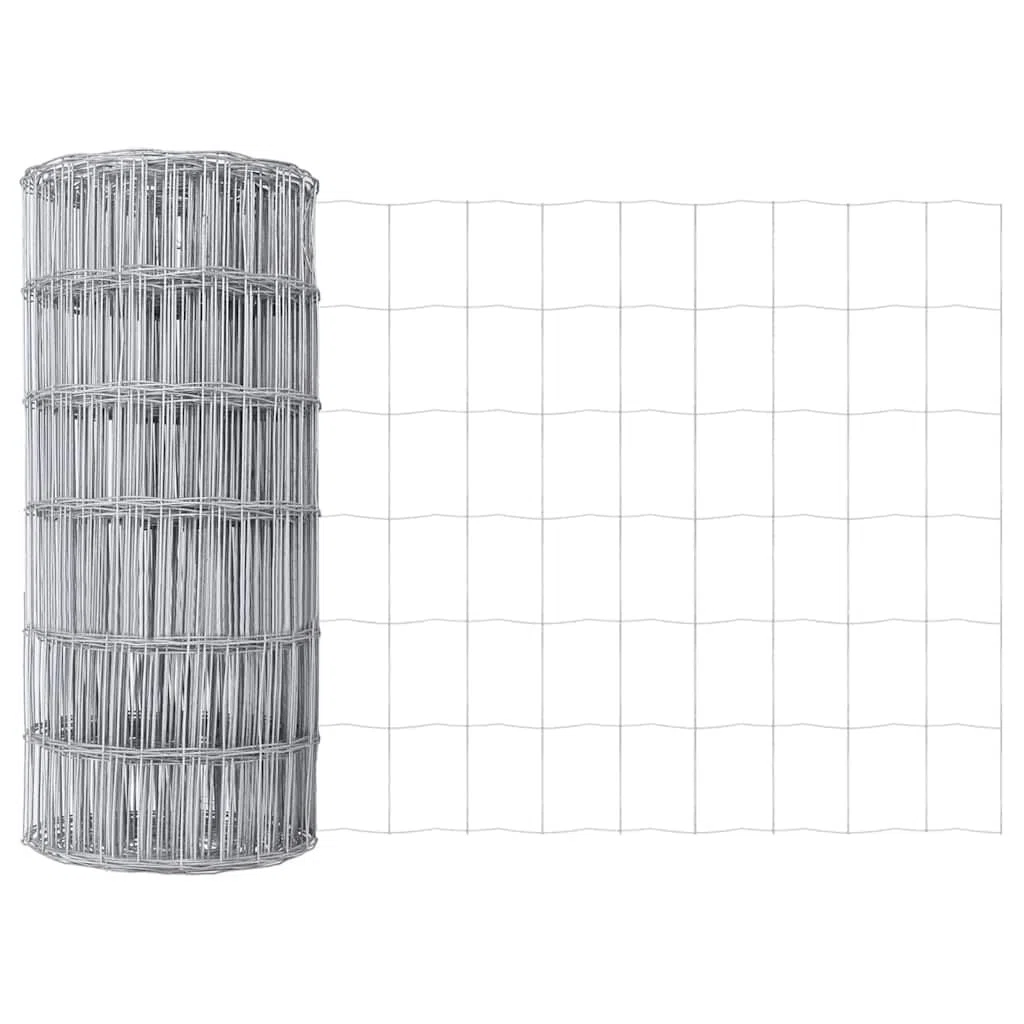 Srebrne ogrodzenie euro, 0,6 x 25 m, cynkowane ogniowo, trwała bariera zewnętrzna do ogrodu, na taras, odporna na warunki atmosferyczne, nierdzewne, łatwe w pielęgnacji