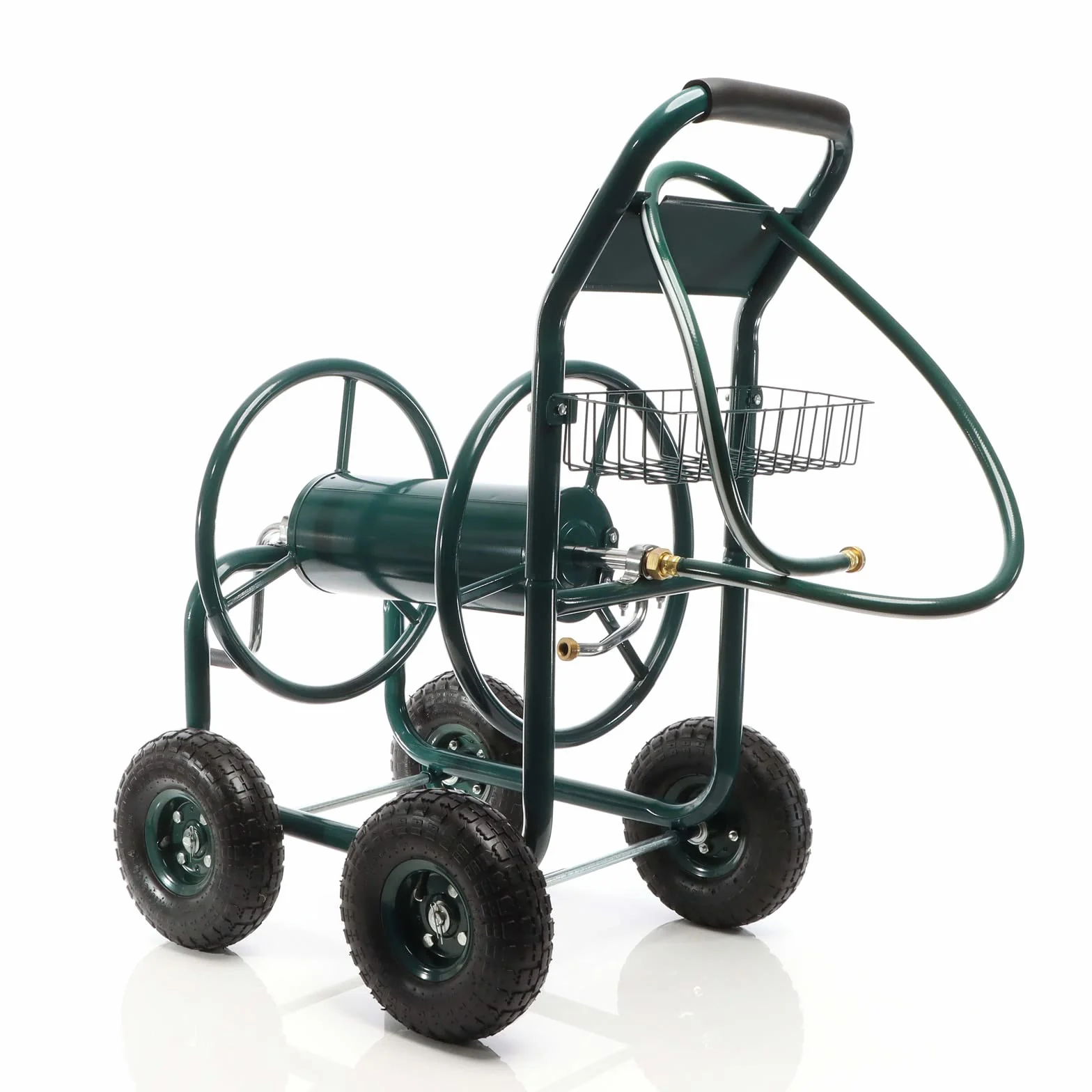Wózek z bębnem na wąż Wiltec bez węża, bęben na wąż ogrodowy 3/4" (19 mm) do 70 m, z oponą Ø 25 cm Wózek z bębnem na wąż ogrodowy, bęben na wąż ogrodowy