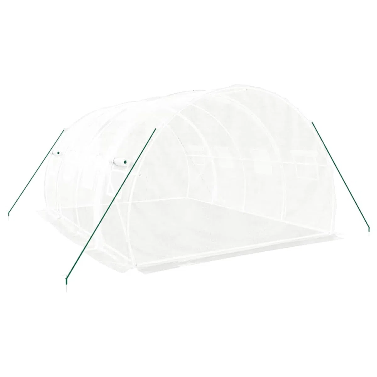 Szklarnia ze stali ocynkowanej, 140 g/m² PE, 12 m², 4 x 3 x 2 m, biała, z drzwiami przesuwnymi i oknami z siatki