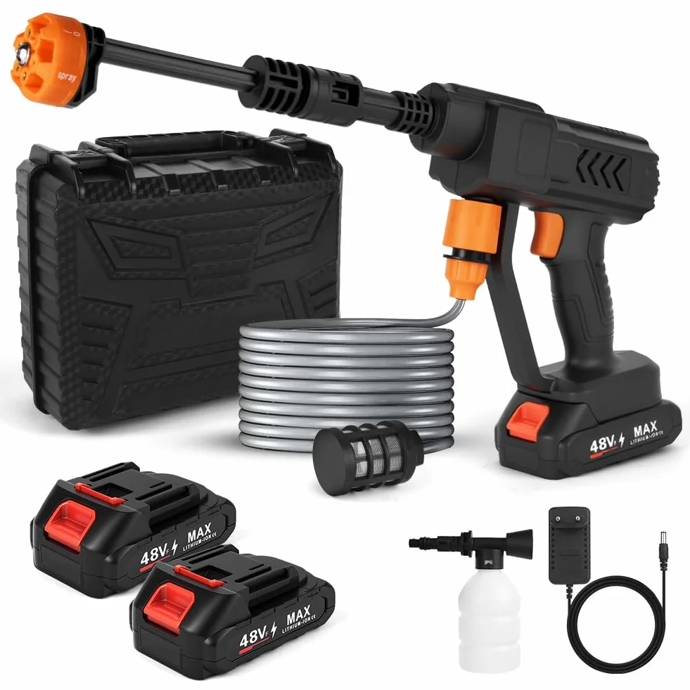 Bezprzewodowa myjka wysokociśnieniowa 6 w 1 2 baterie 6000 mAh wąż 5 m