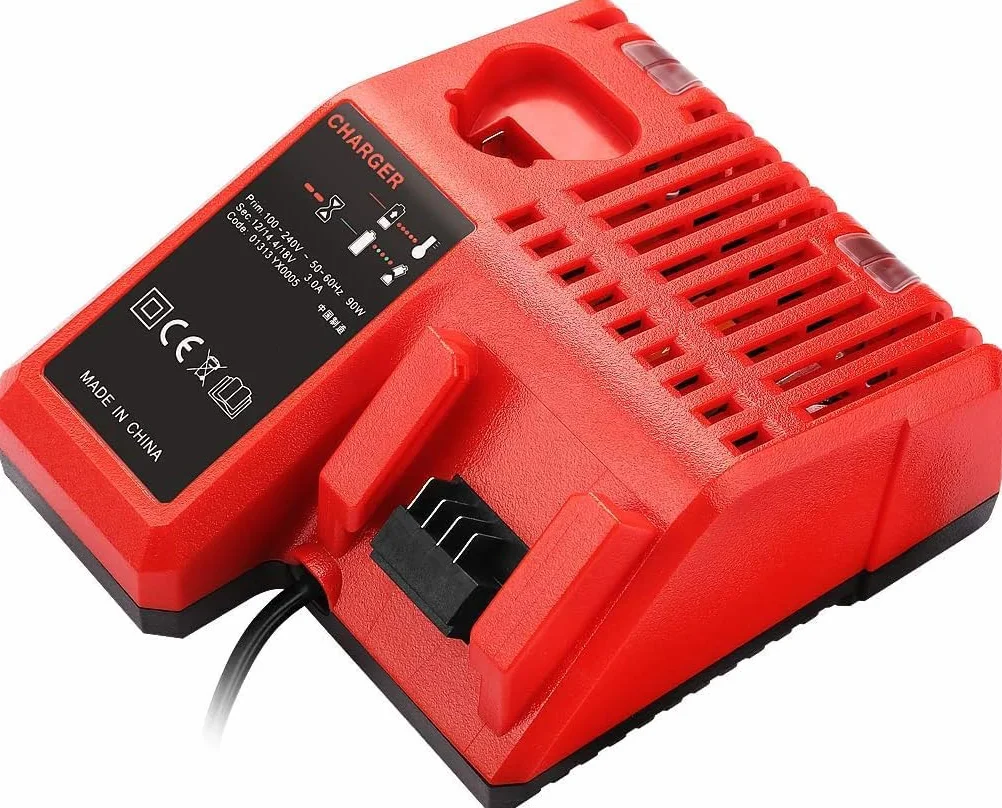 2 sztuki akumulatora M1850 18V 5,0Ah z ładowarką Kompatybilny z akumulatorem Milwaukee 18V M18, M18BX, M18B5, M18 XC, M18B2, M18B4, Li18, C18B, 48-11-1828, 48-11-1840