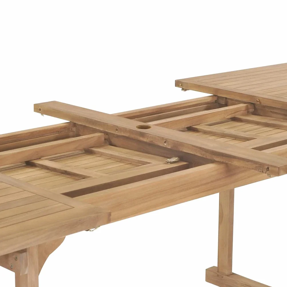 vidaXL Rozkładany stół ogrodowy lite drewno tekowe 180-280x100x75 cm