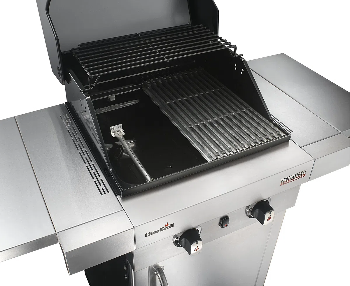 Char-Broil Professional 2200 S grill gazowy z 2 palnikami z technologią TRU na podczerwień, idealny do gotowania na zewnątrz, ogrodu, na balkon i taras, wykończenie ze stali nierdzewnej