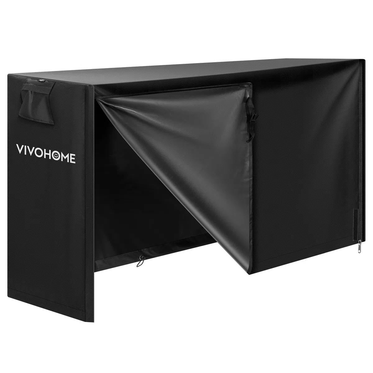VIVOHOME Wodoszczelny pokrowiec na drewno opałowe 600D, wytrzymały pokrowiec do przechowywania drewna opałowego 600D, z zamkiem błyskawicznym i taśmą pętelkową (stojak na drewno nie jest dołączony),