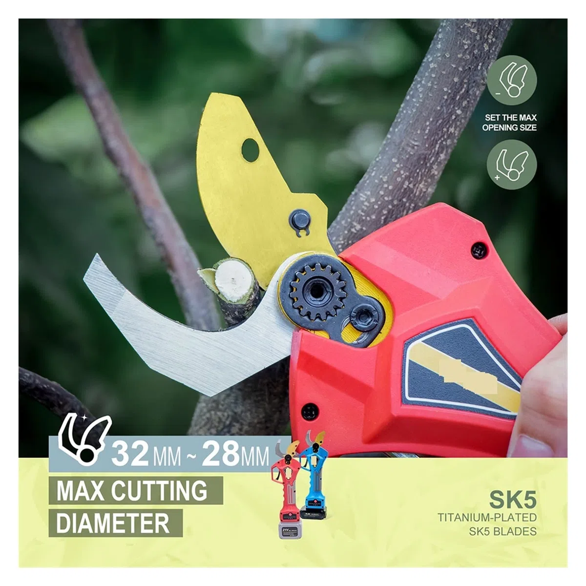 Sekatory Elektryczne Bezszczotkowy sekator elektryczny, nożyce ogrodowe do drzew owocowych, gałęzie Bonsai, akumulator przycinania(Shears(No battery))